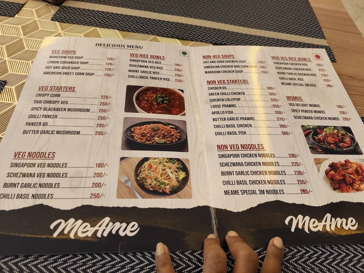 meAme Cafe menu