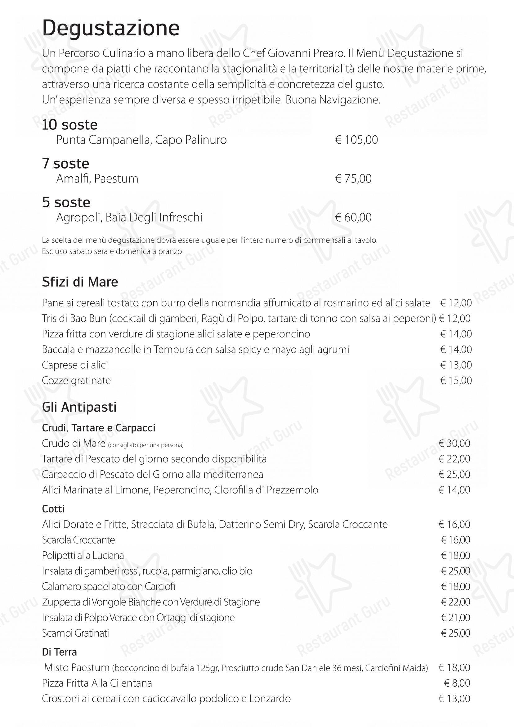 Menu per Alici Cucina Mediterranea ristorante