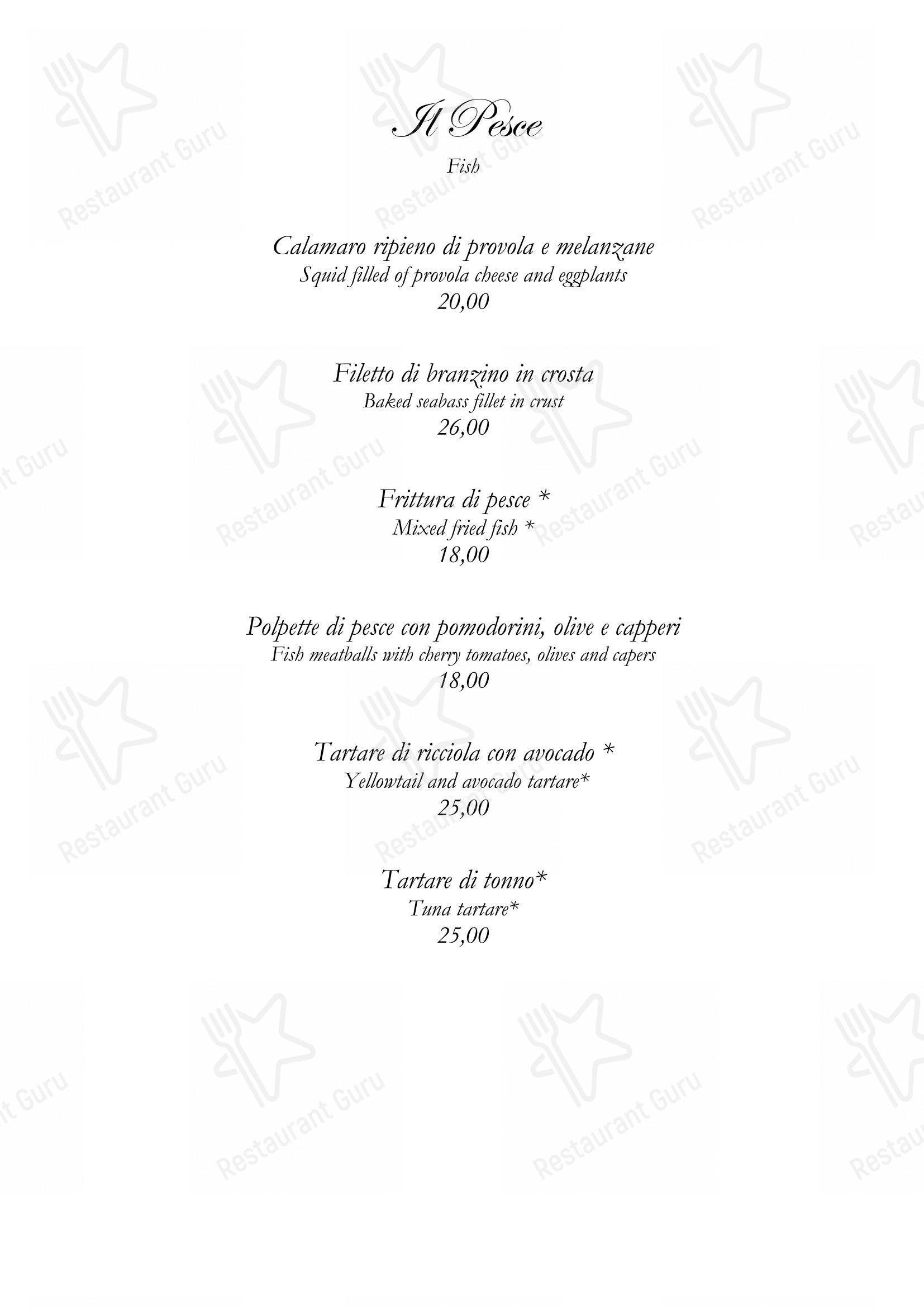 Menu pour All'Arancio d'Oro da Cialfi - Menu