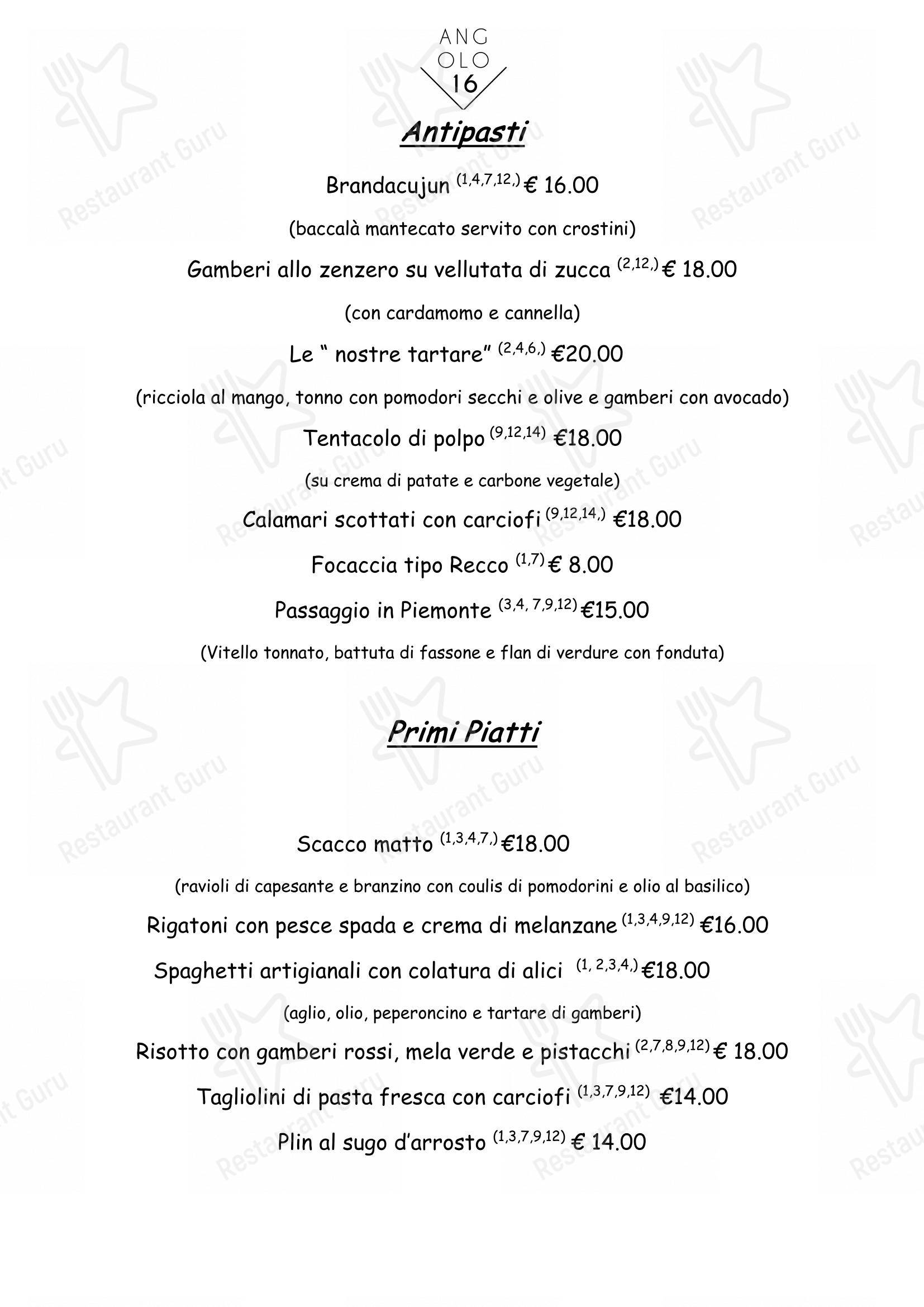 Коктейльная карта per Angolo16 in Torino