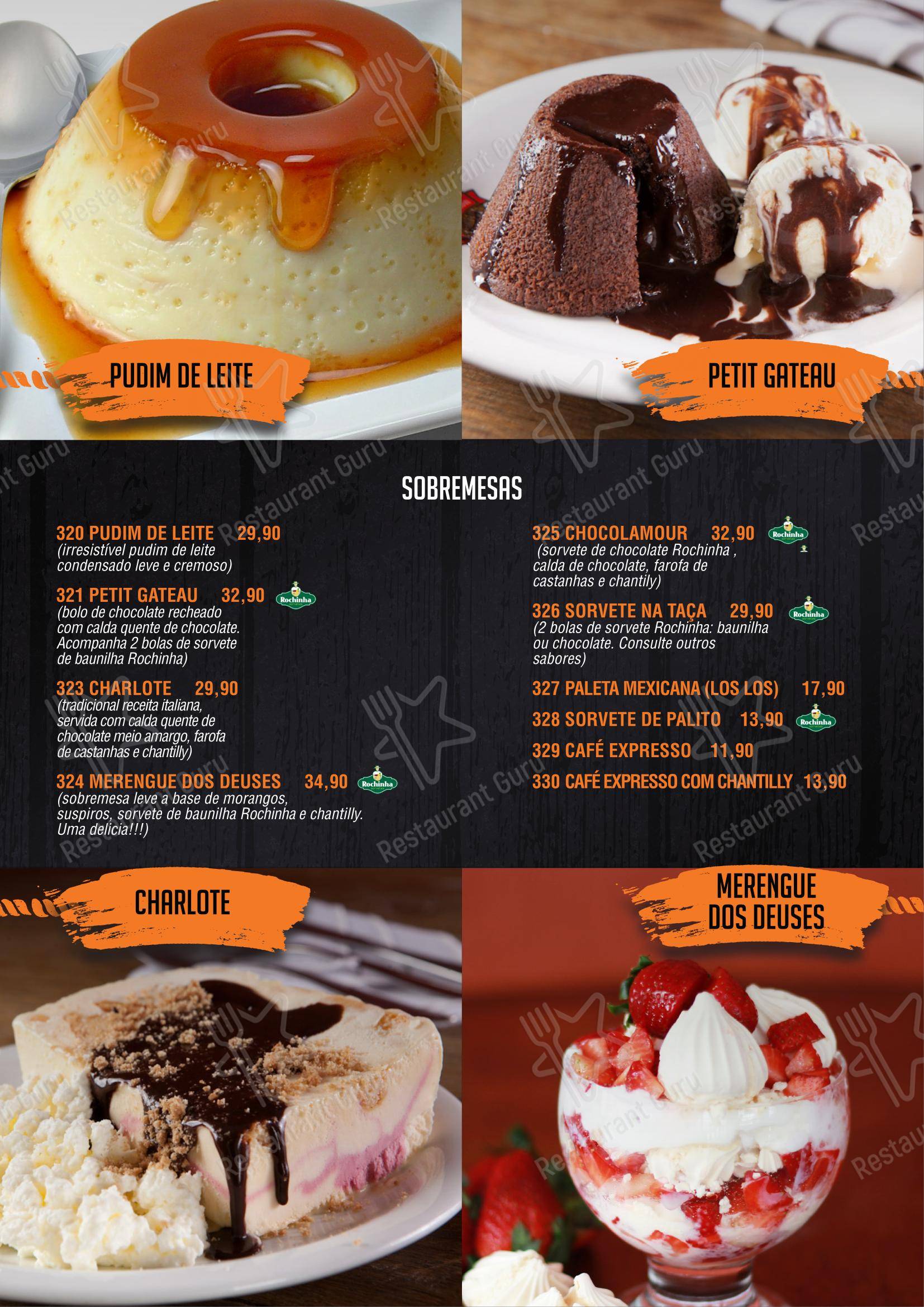 Bar do Milton em São Paulo - Menu