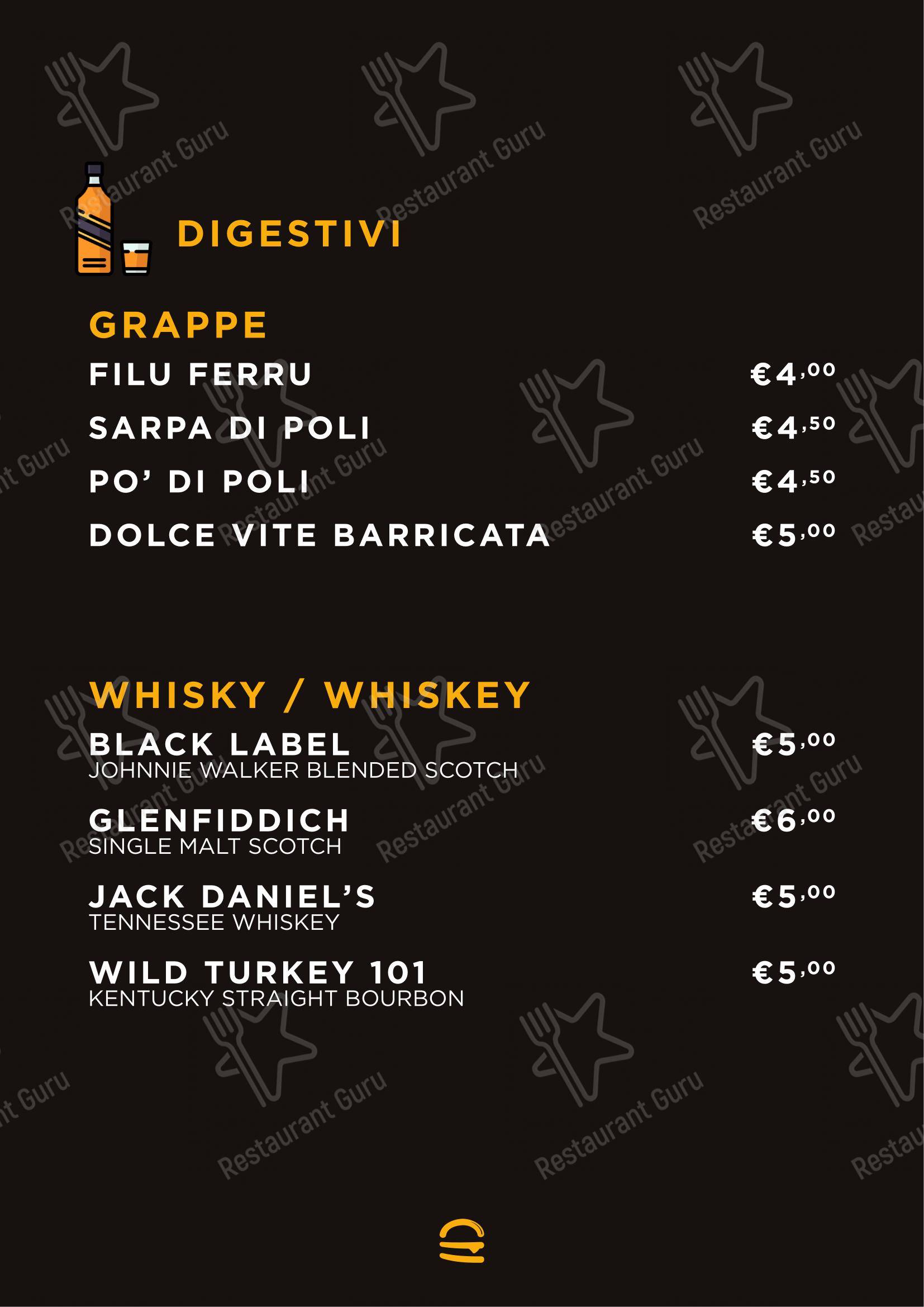 Menu per Buns Homemade Burger ristorante