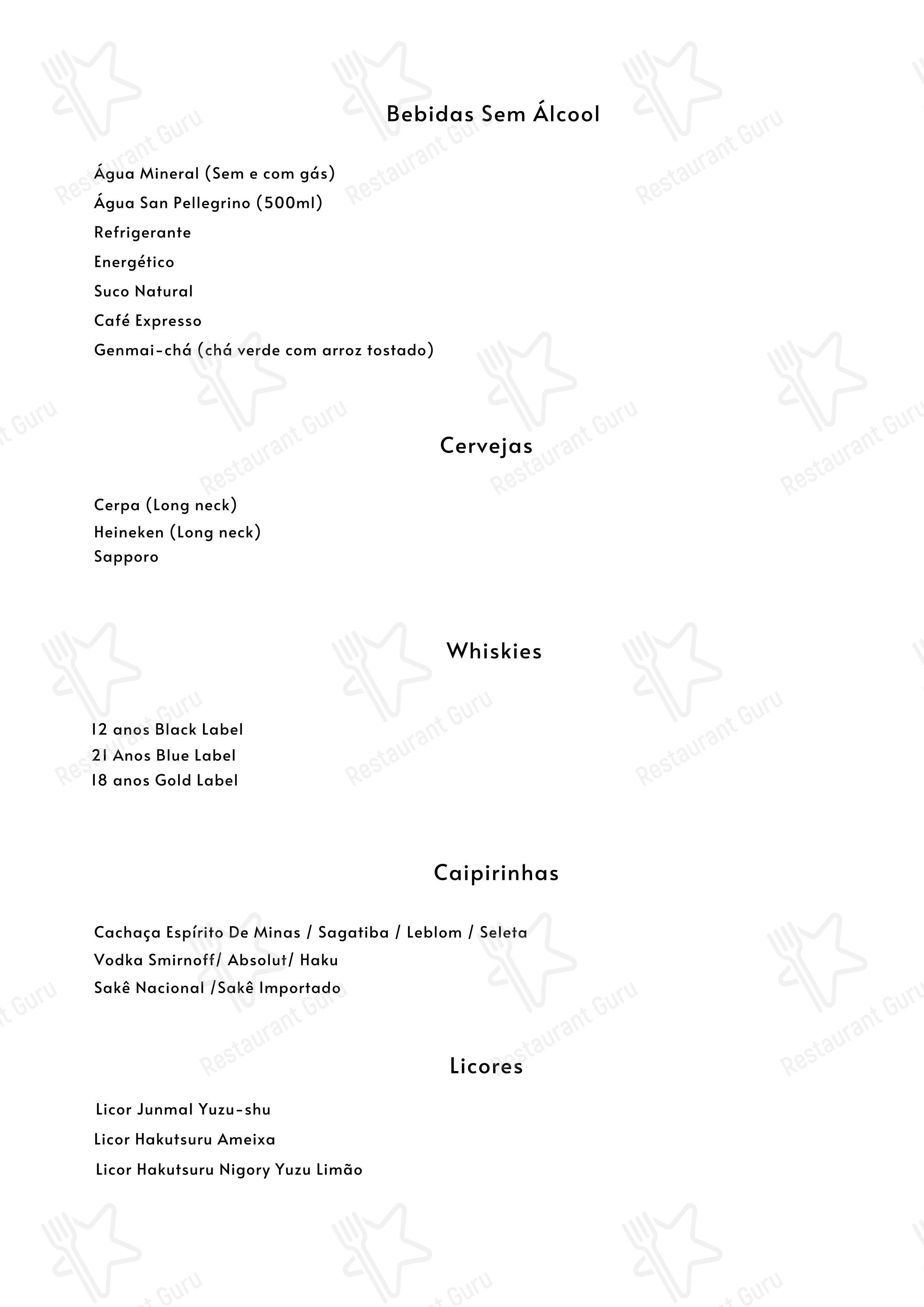 Menu bar para By Koji restaurante