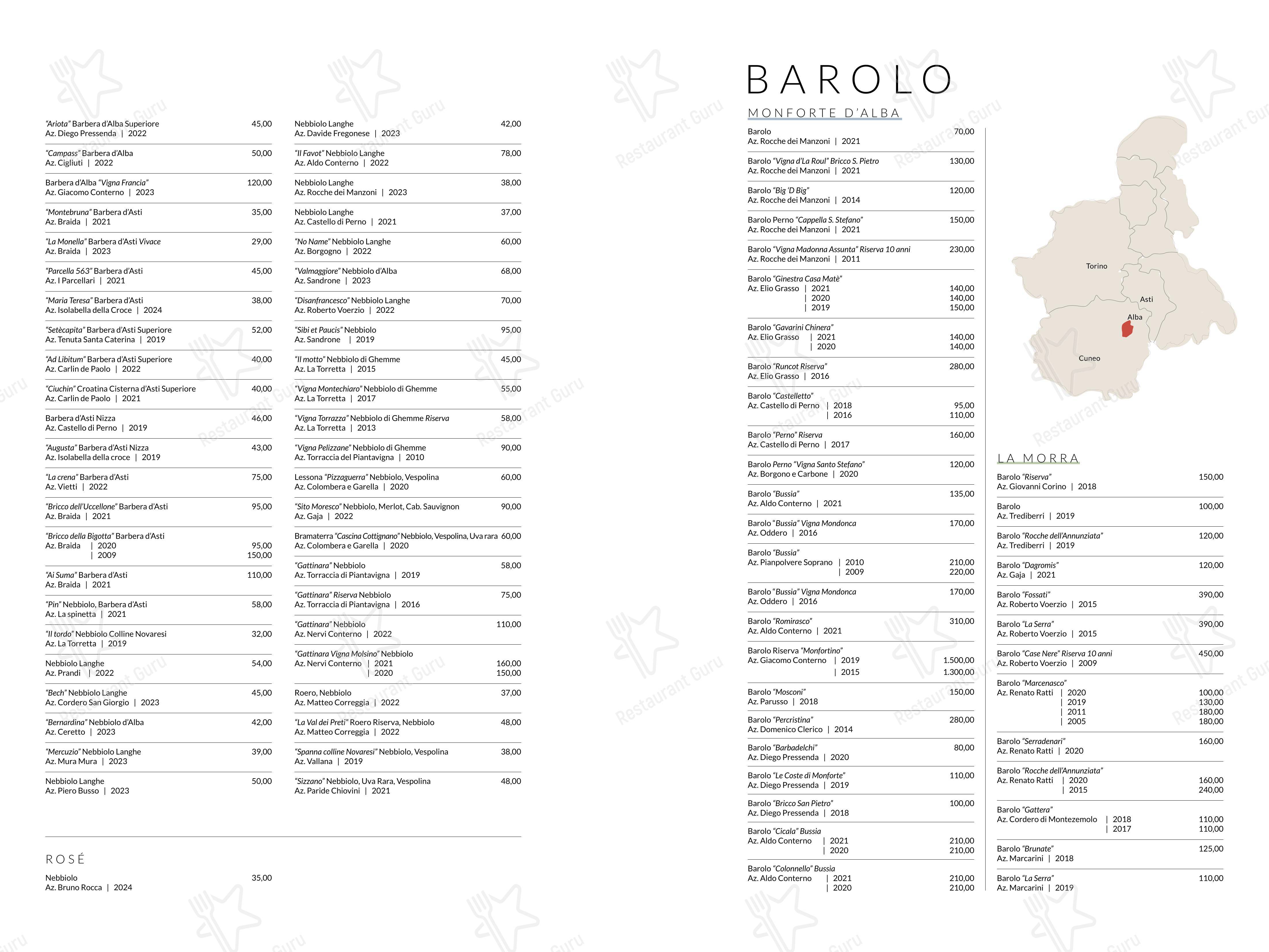 Menu per Cantina Piemontese ristorante