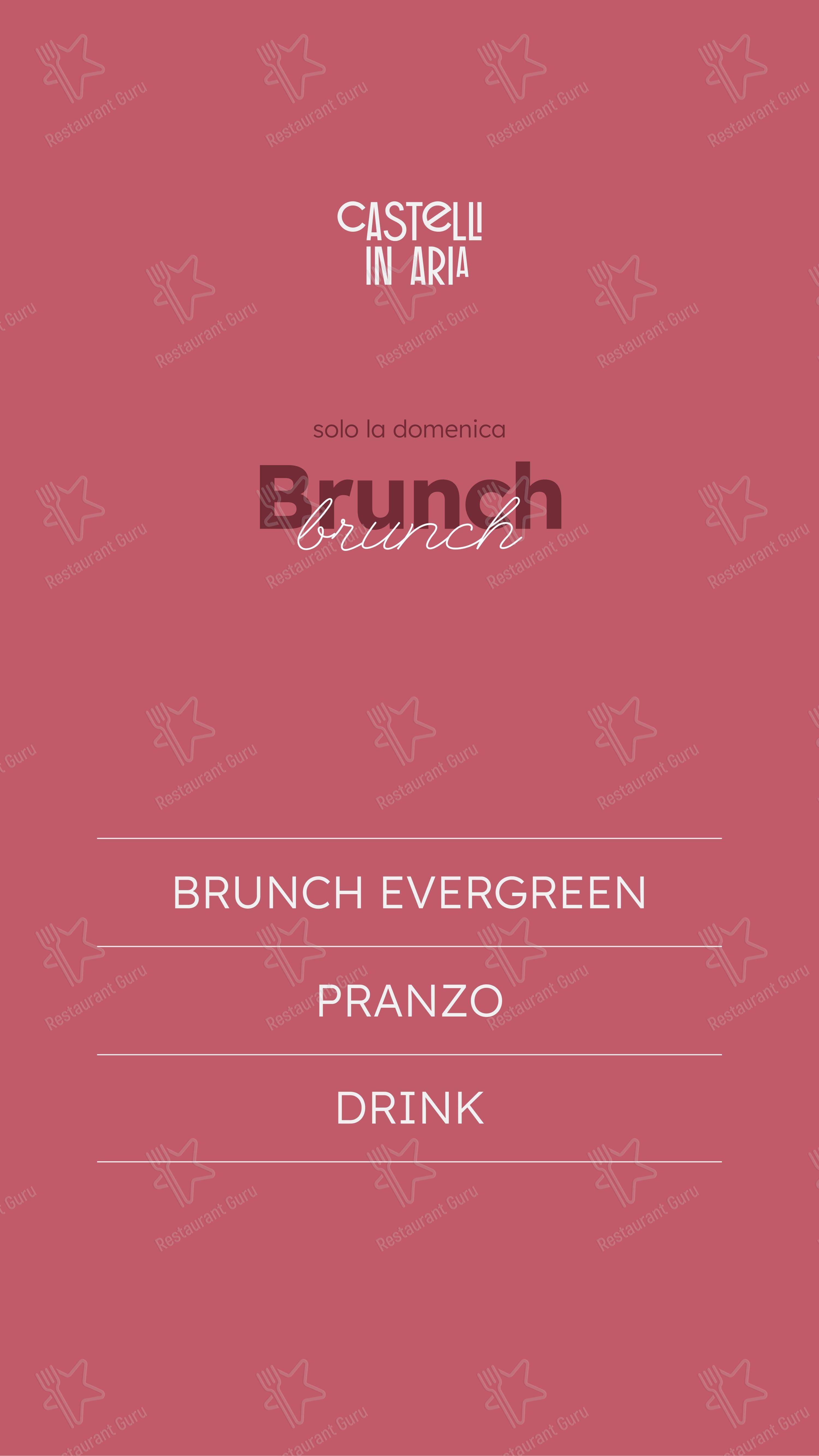 Menu bar pour Castelli in Aria restaurant