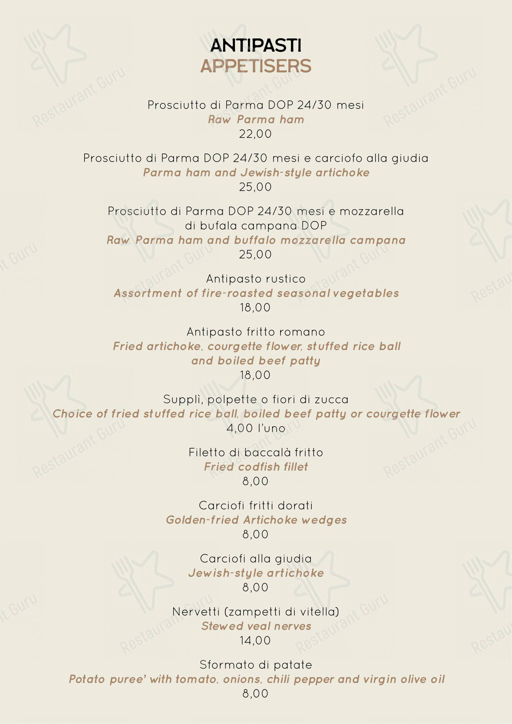 Checco Er Carettiere in Roma - Menu