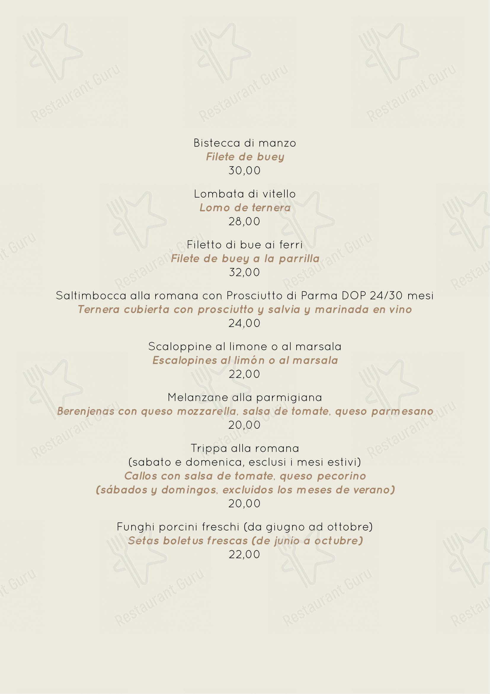 Menu di Checco Er Carettiere - 菜单