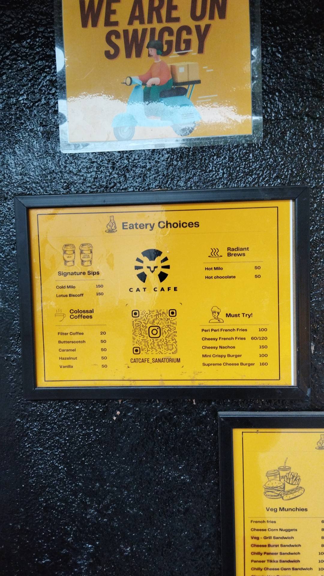 Cat Cafe menu