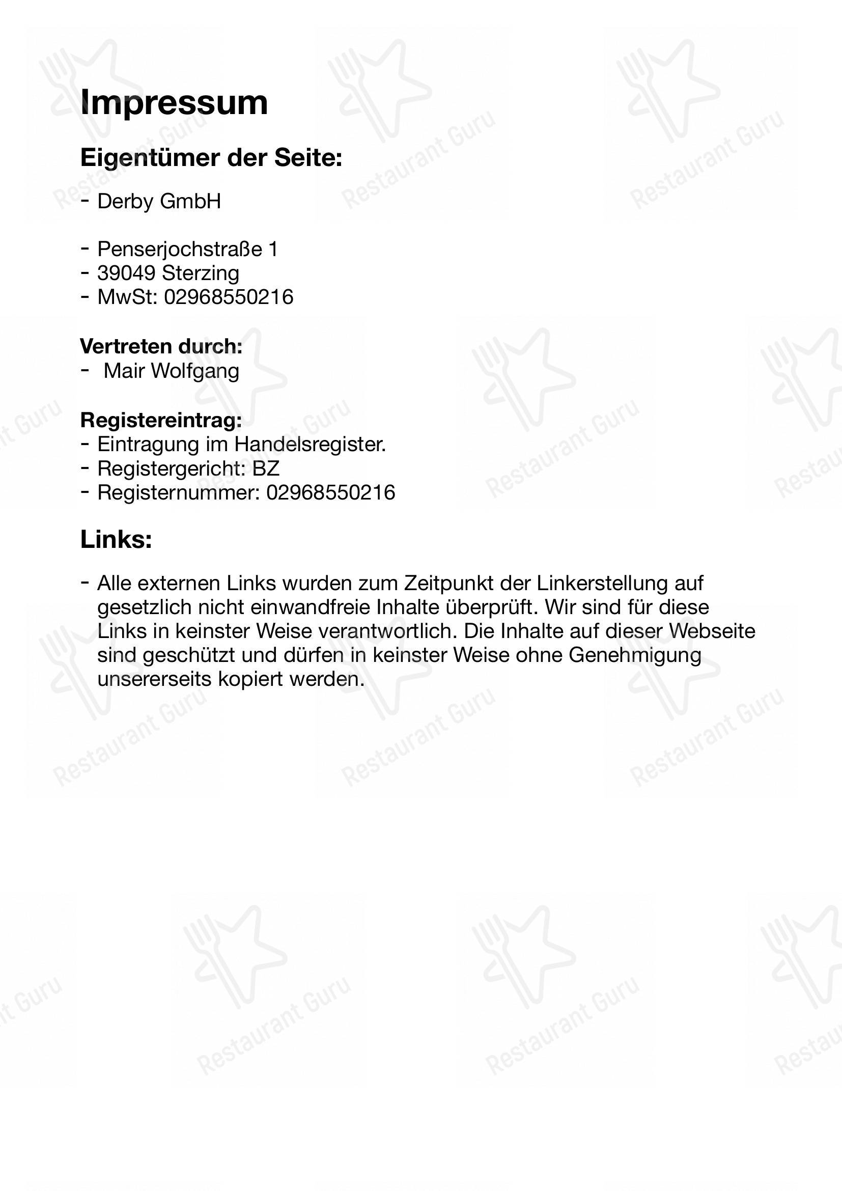 Детское per Derby ristorante