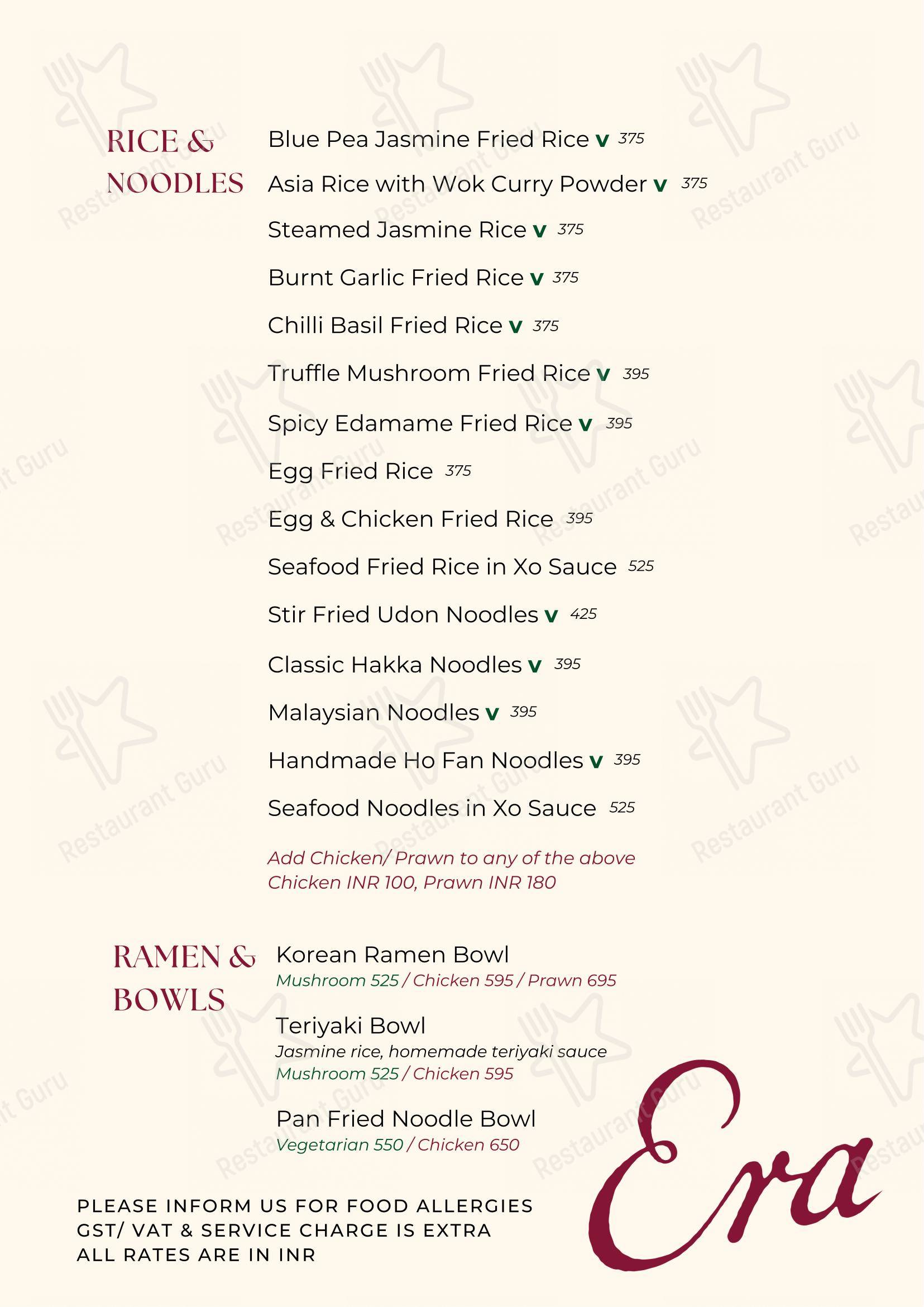 Era in Mumbai - Menu bar