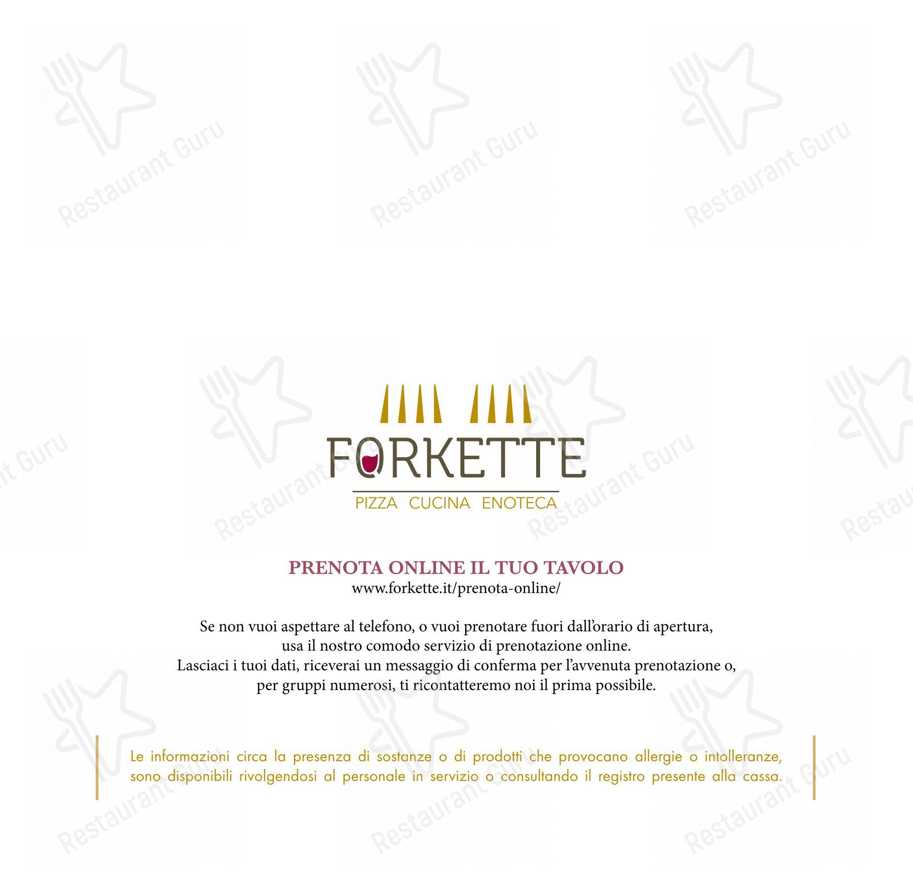 Menu di Forkette - Menu