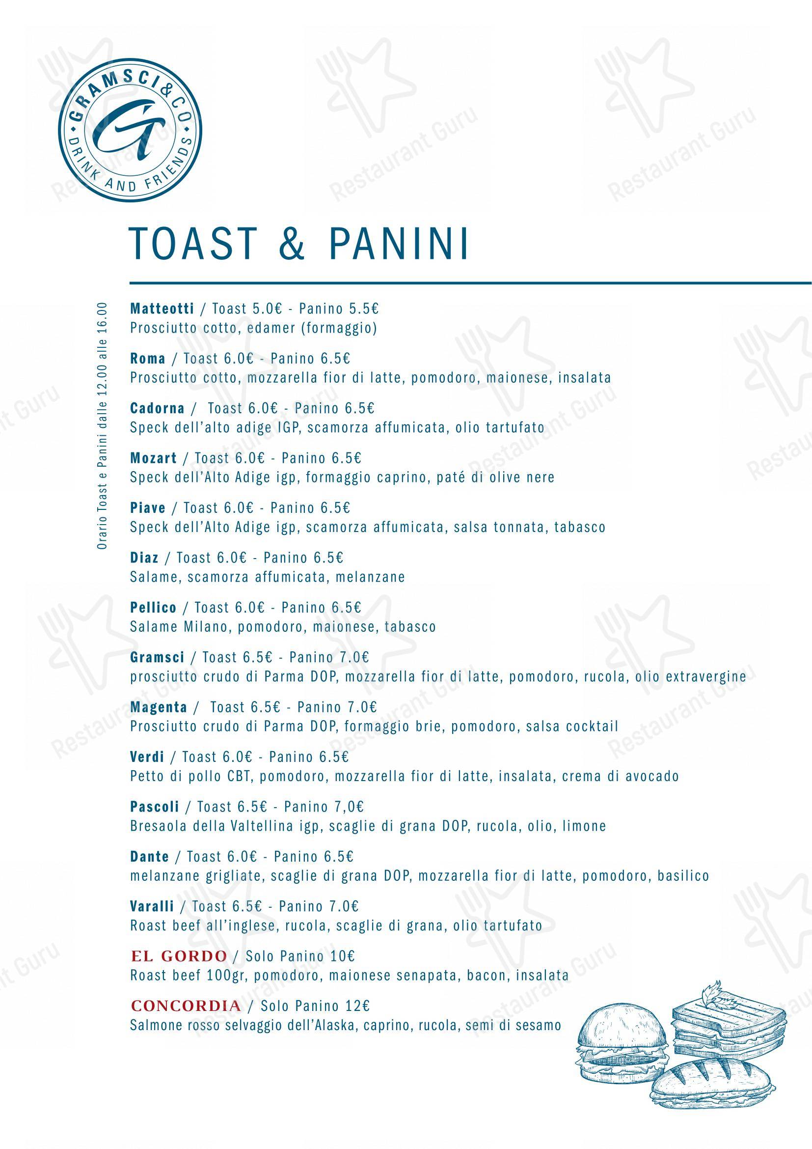 Gramsci & Co in Bollate - Menu