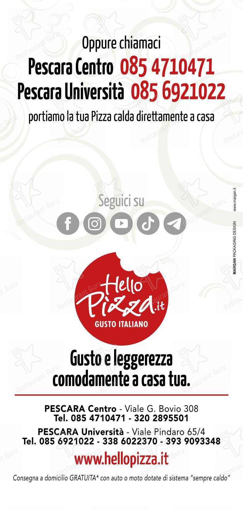 Menu per HelloPizza.it in Pescara