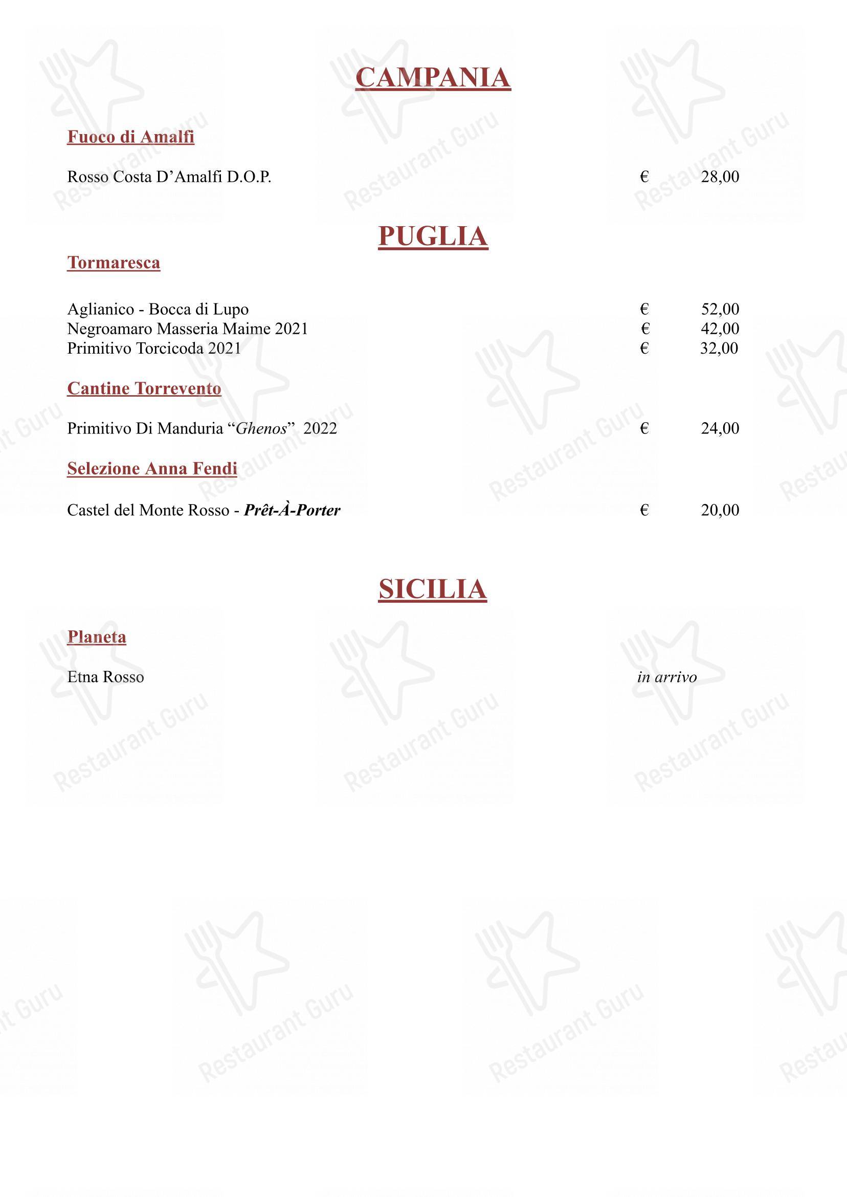 Menu di Hostaria Da Cesare Bottega Storica dal 1921 - Menu