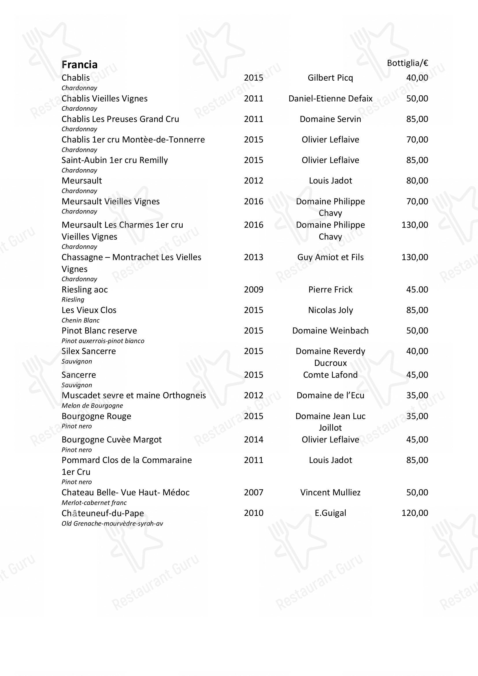菜单 per Il Simposio Ristorante Wine Bar Roma in Roma