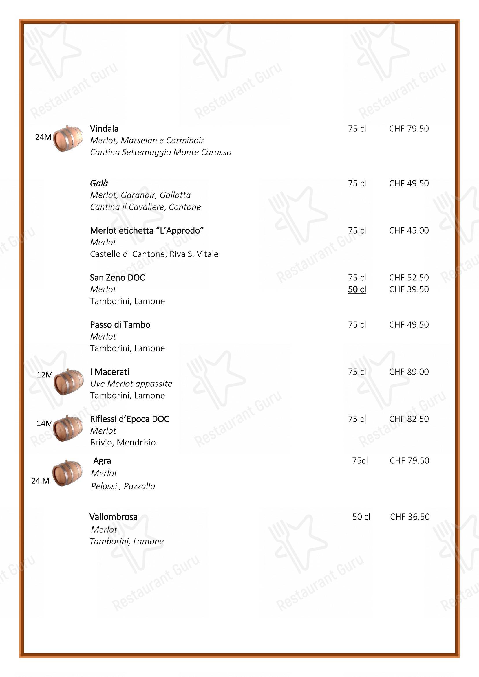 Menu di L'Approdo di Mappo - Menu bar
