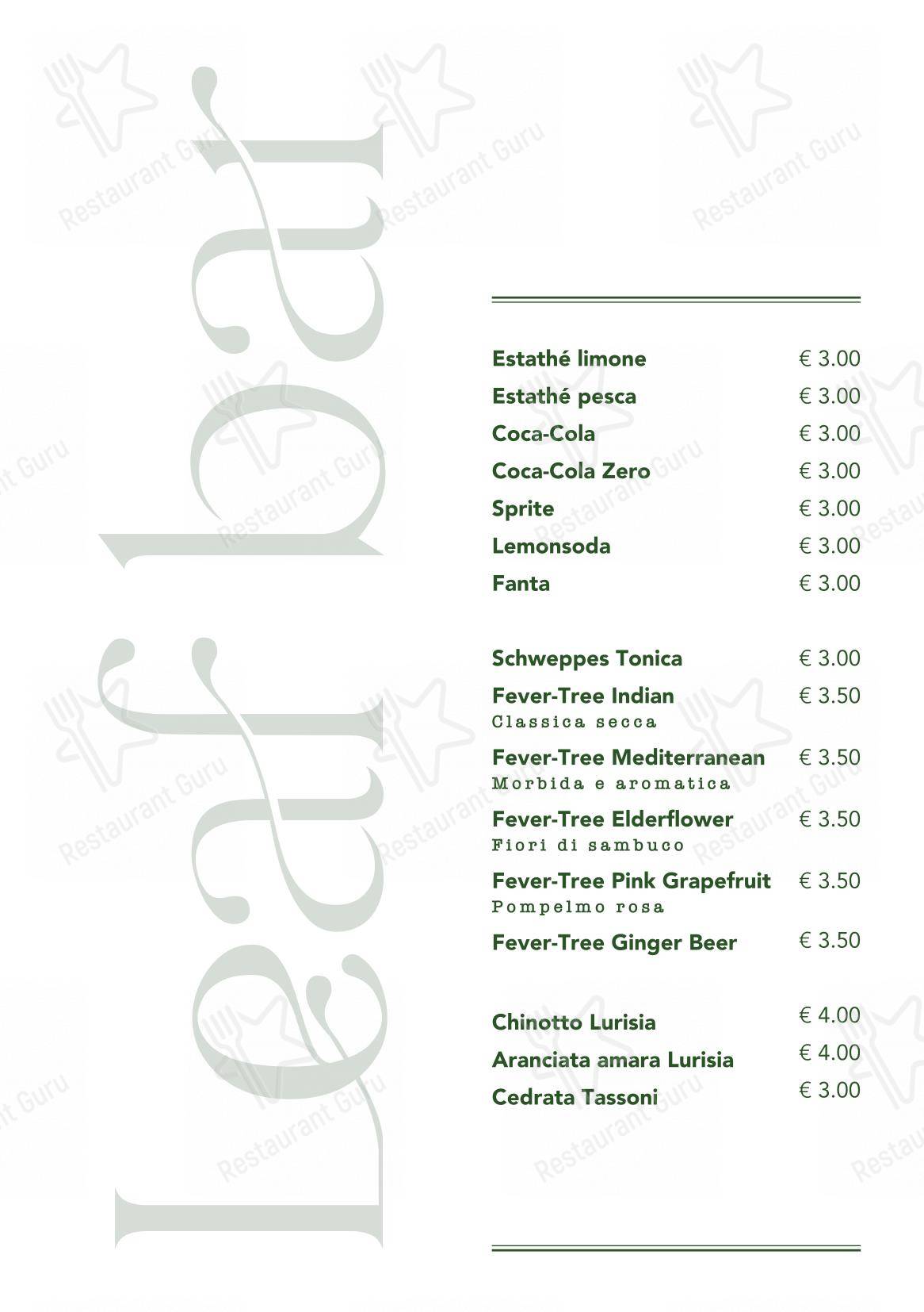 Menu bar per Leaf Bar pub & bar