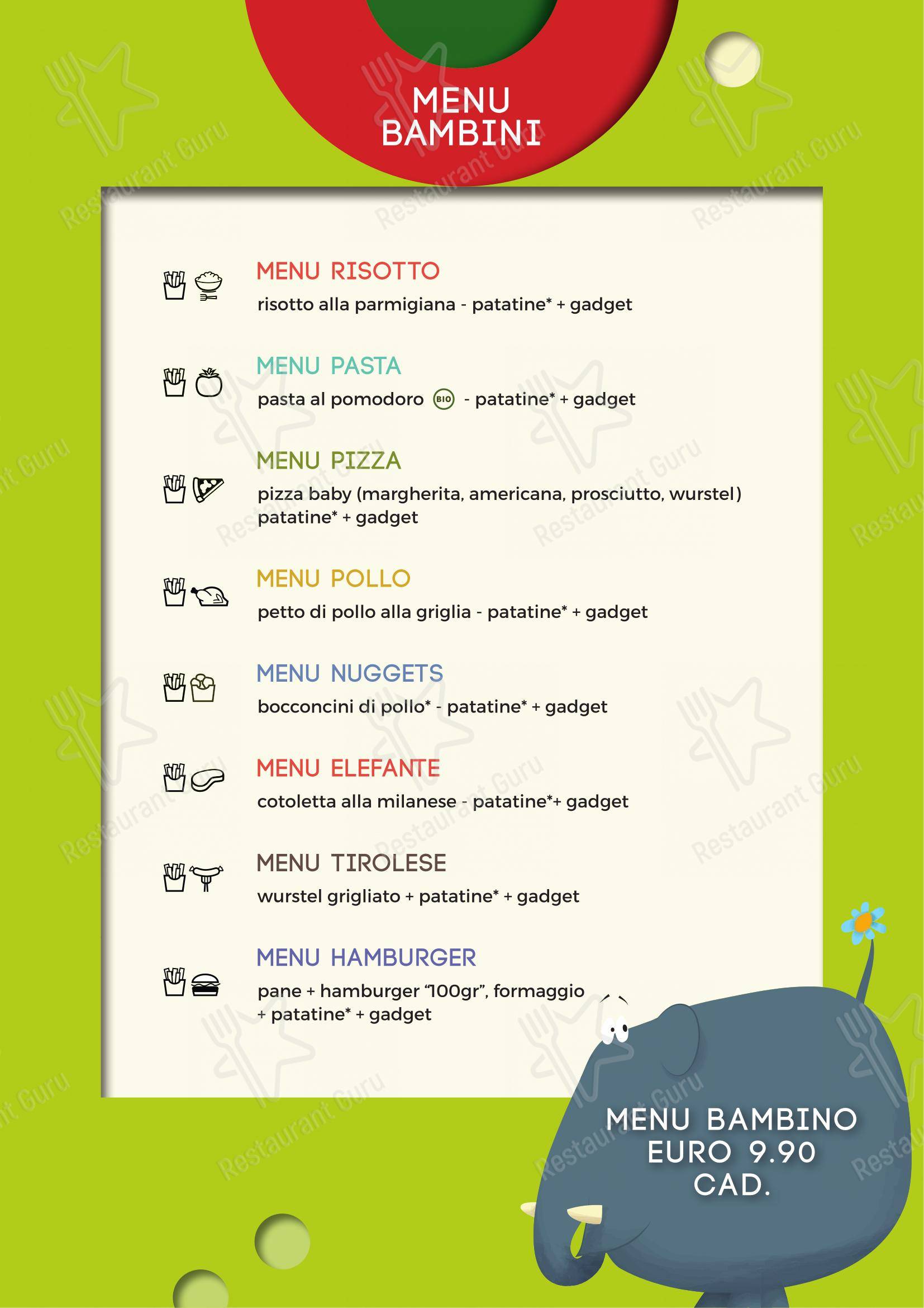 Menu per Mi gioco la pizza ristorante