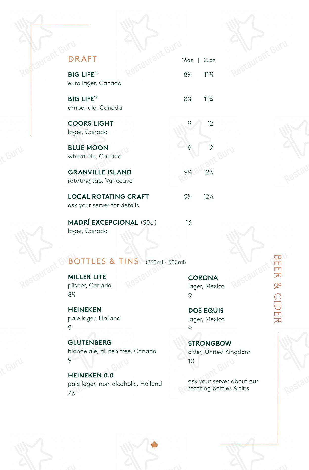 Découvrez le menu pour Moxies Polo Park Restaurant