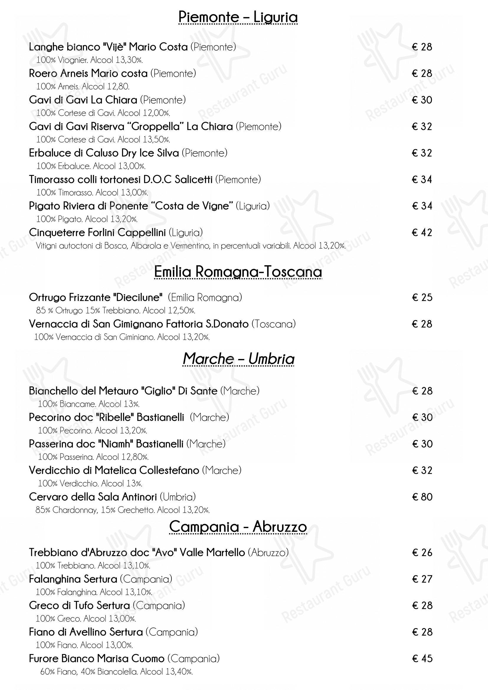 Ristorante Officina 12 in Milano - 菜单