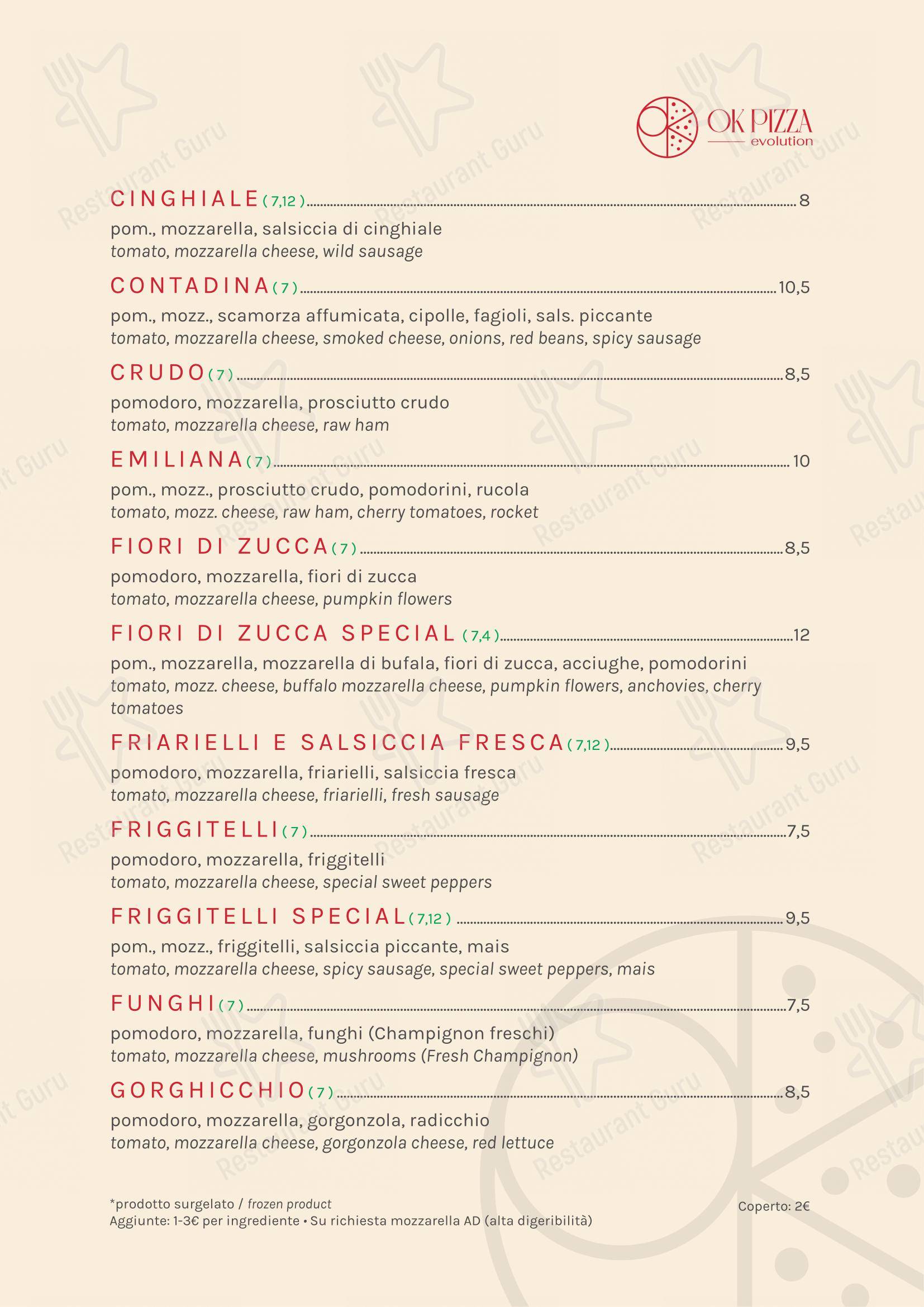 Menu per Ok Pizza Evolution - Ristorante Pizzeria in Alghero