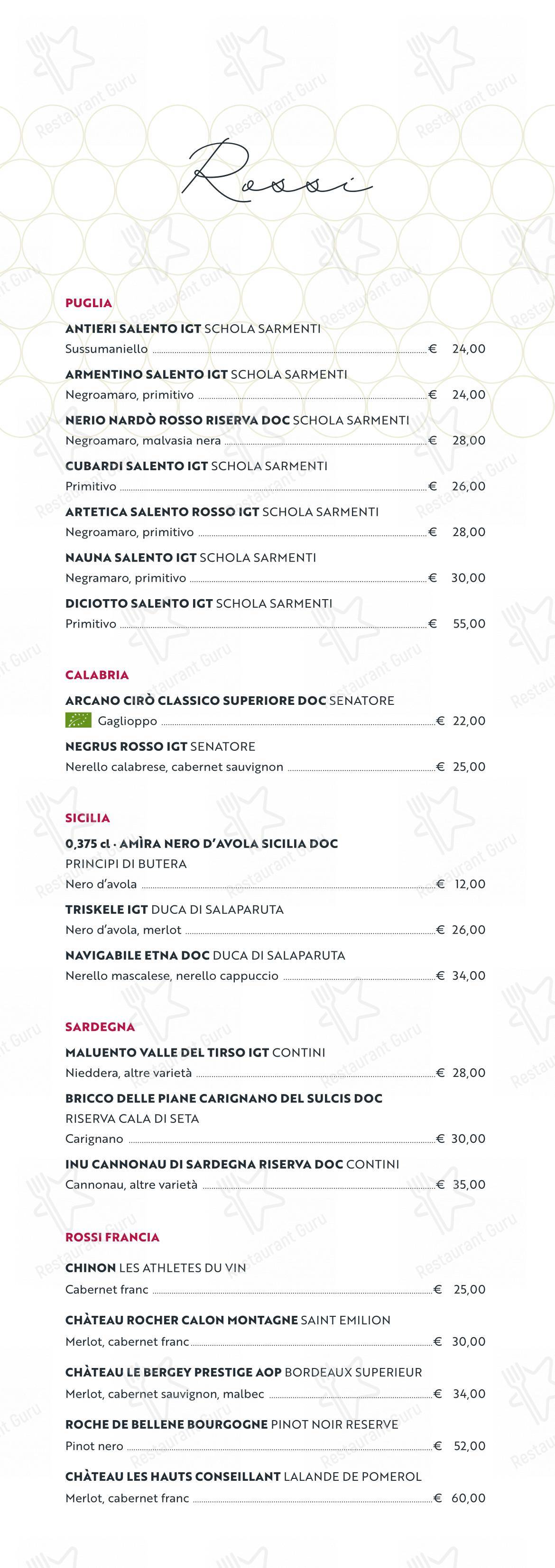 Menu bar per PANEVINO Locanda in Morazzone