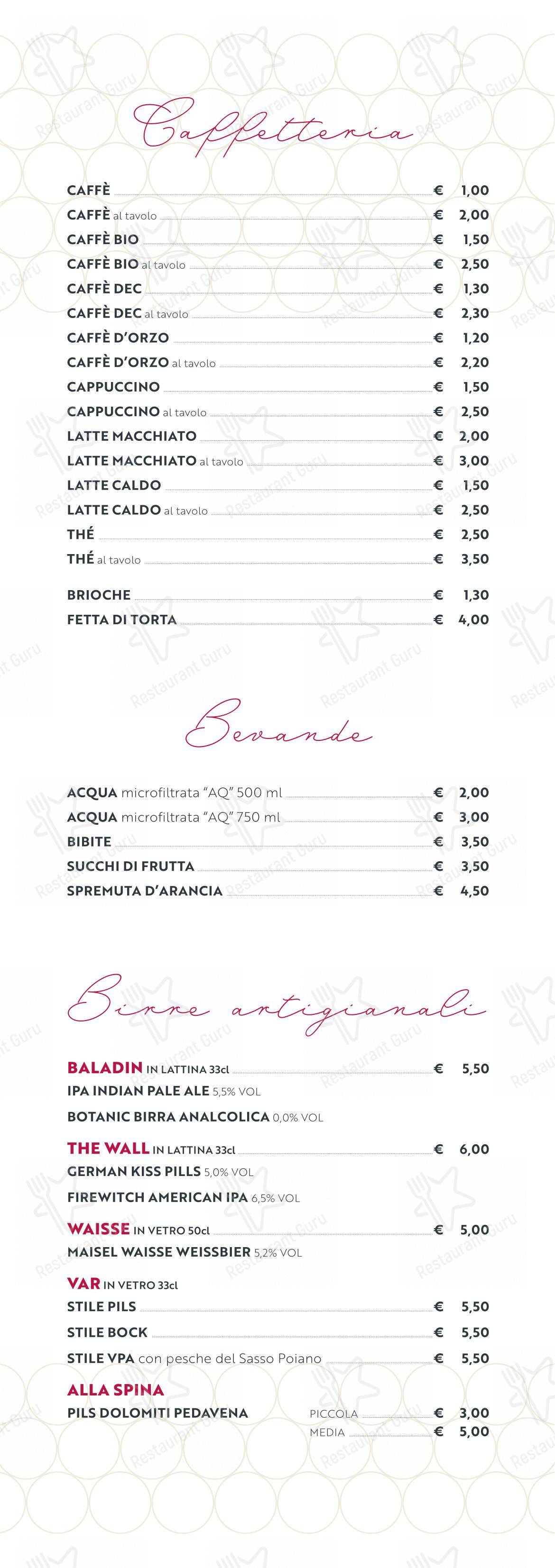 Menu di PANEVINO Locanda - 菜单
