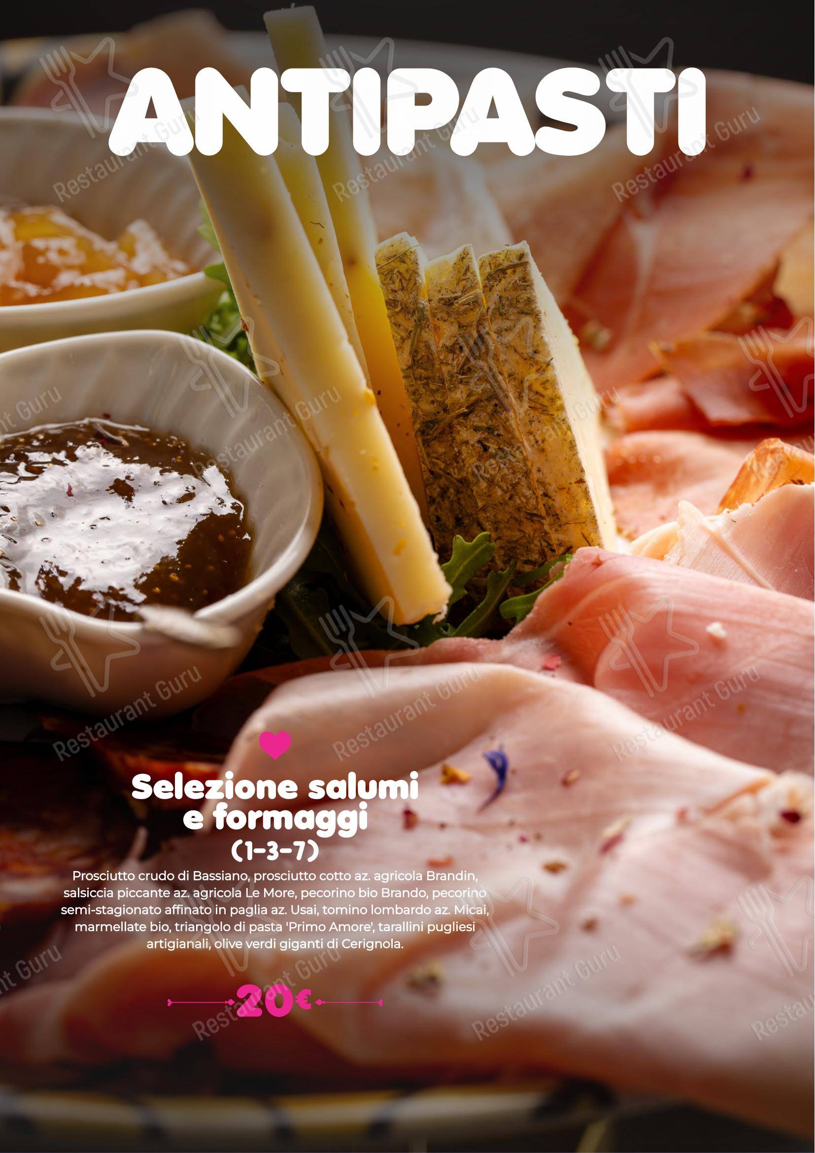 Menu per Pastamore in Roma