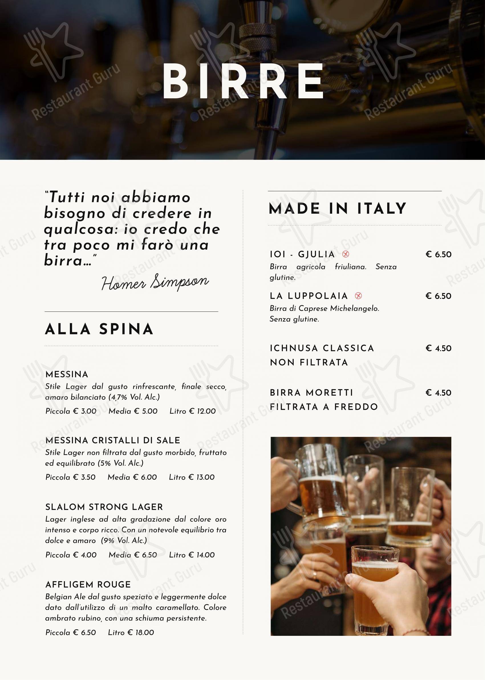 Menu per Pocanoja ristorante