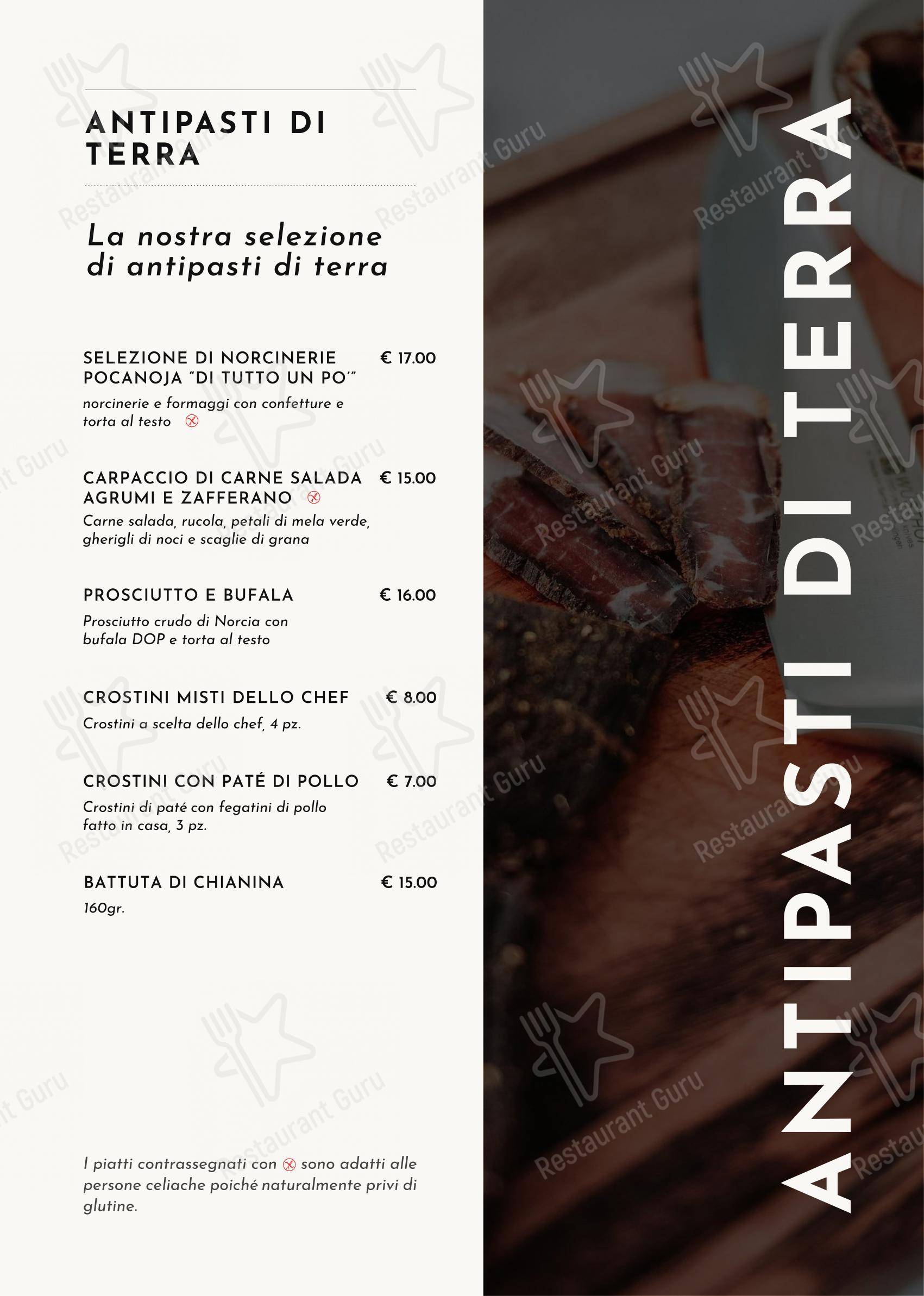 Menu di Pocanoja - Menu