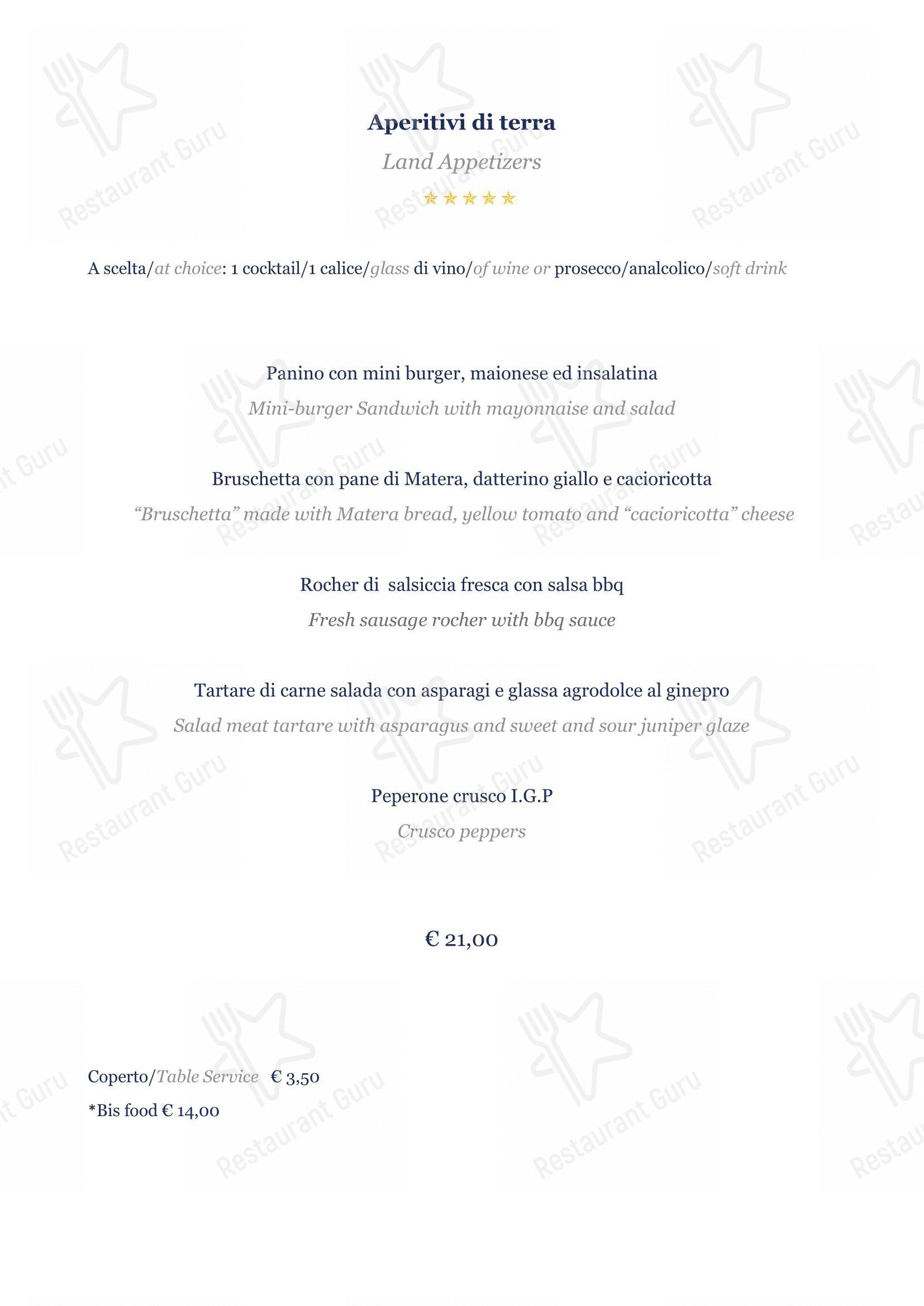 Основное меню per BV Quarry Rooftop Terrace Matera - Restaurant Garden Inn in Matera