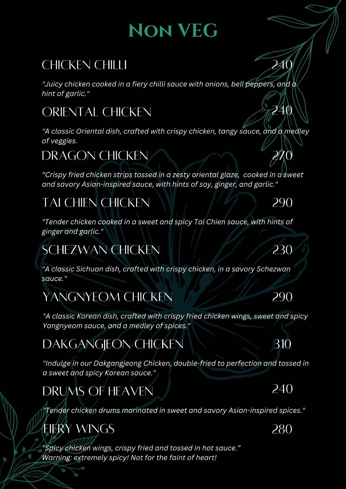 SAGA @ 1157 menu