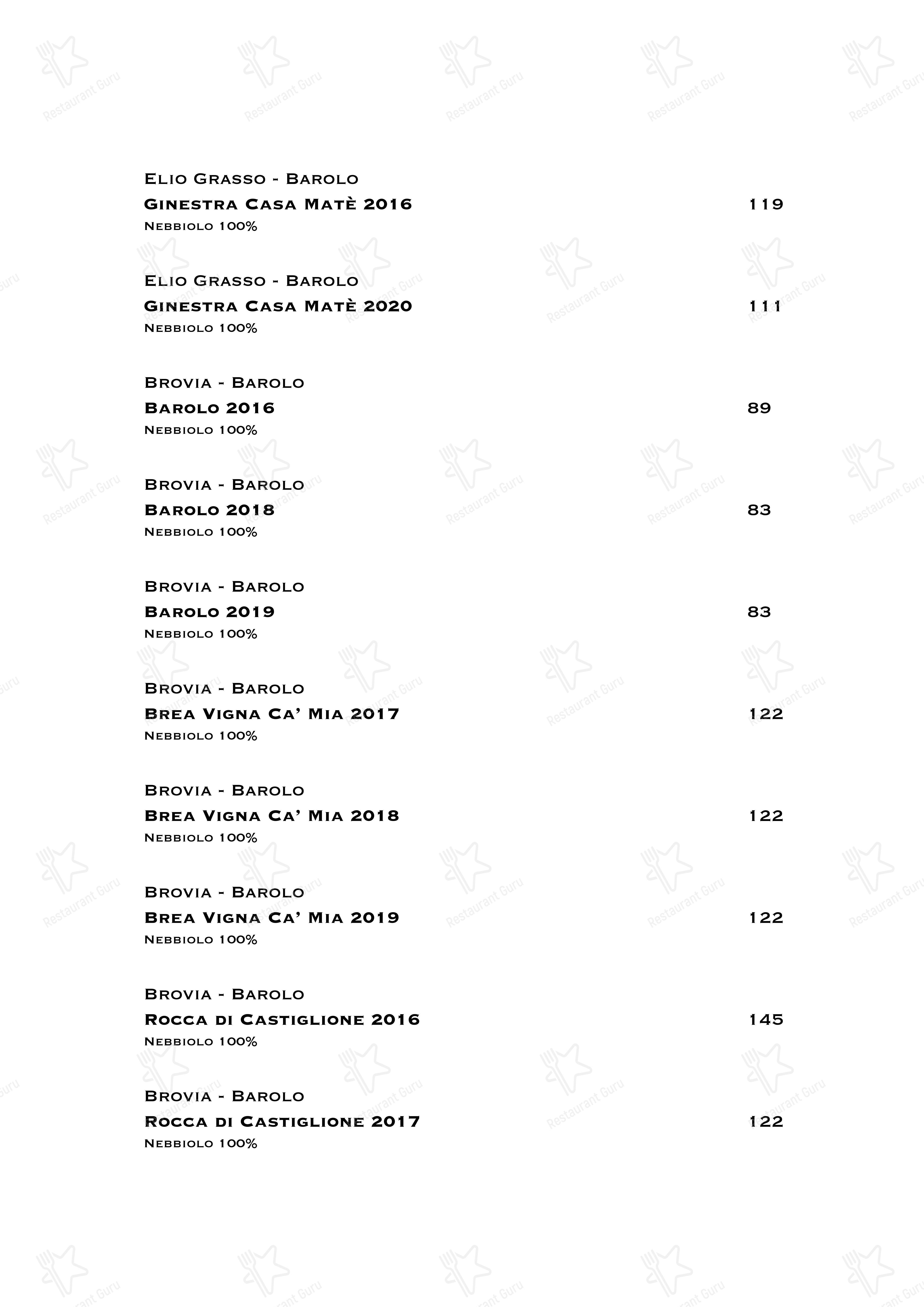 Ristorante Boccon DiVino in Gallarate - Wine Menu