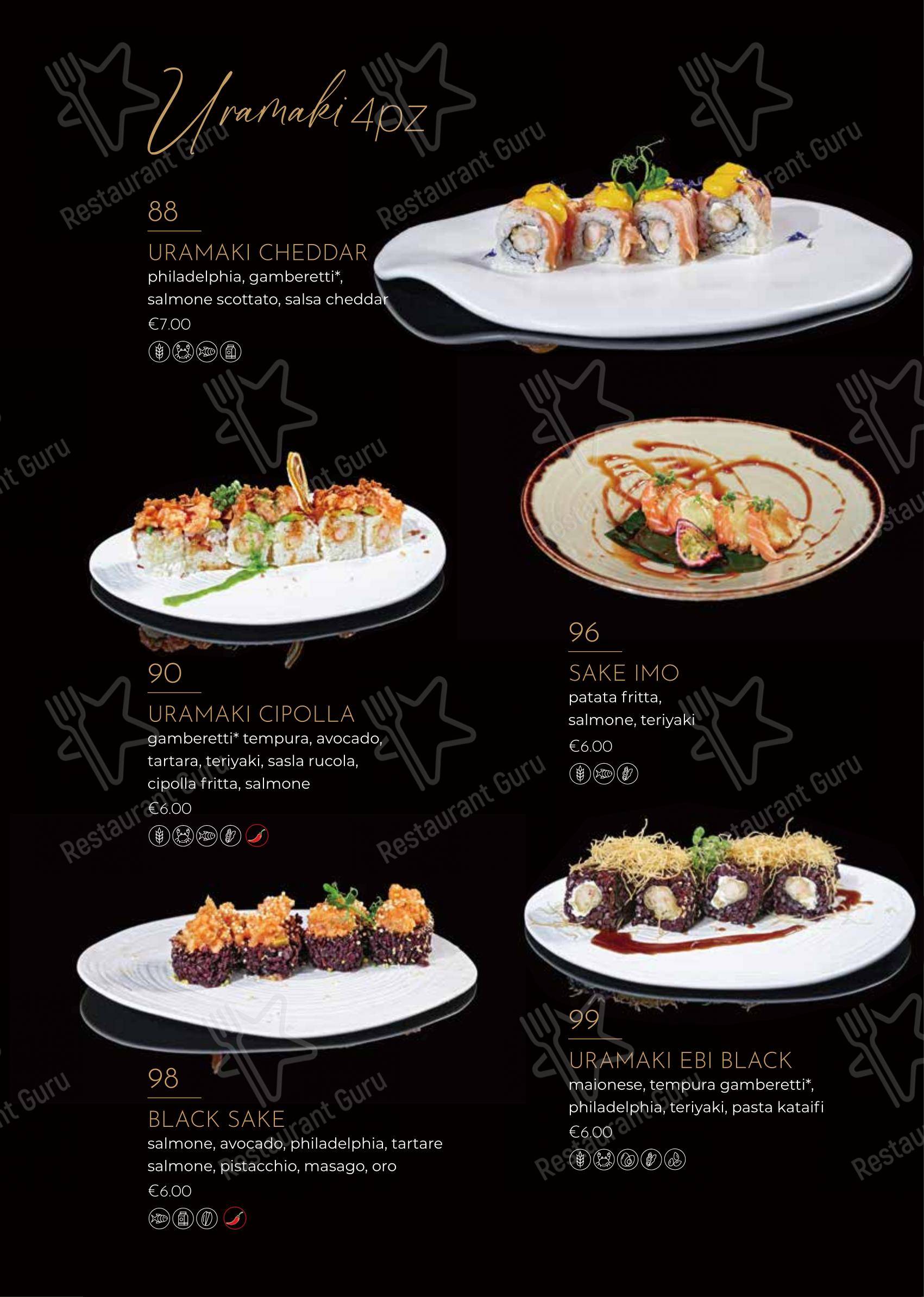 Menu bar per Ristorante Giapponese Hanami Parma ristorante