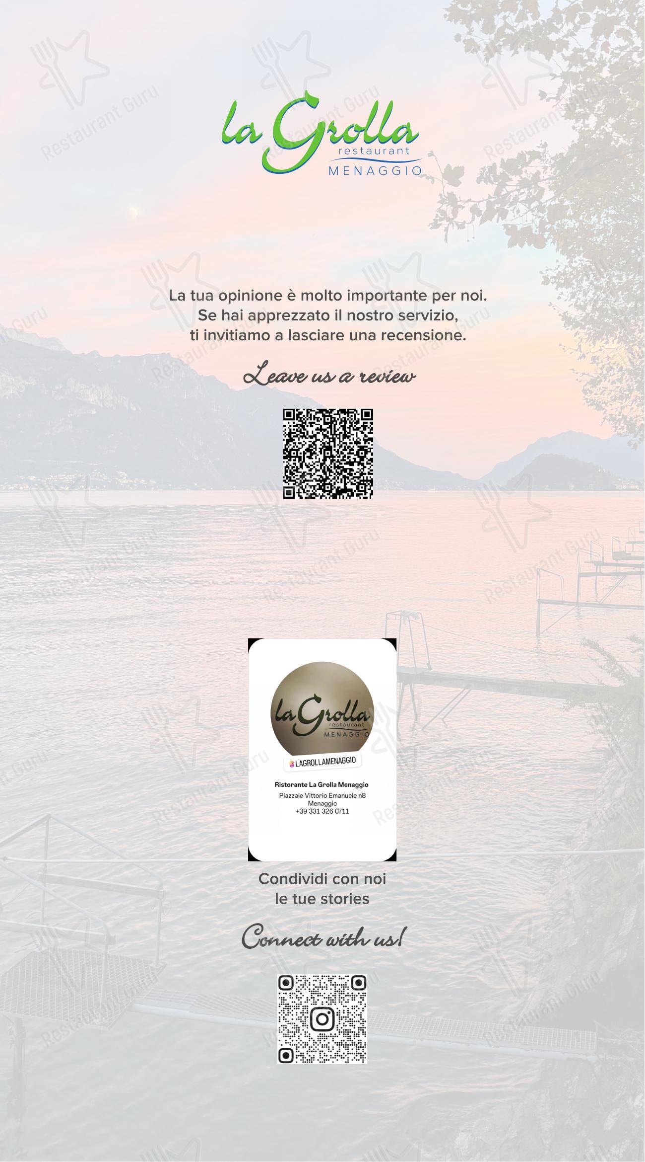 Menu di Ristorante La Grolla Menaggio - Menu bar