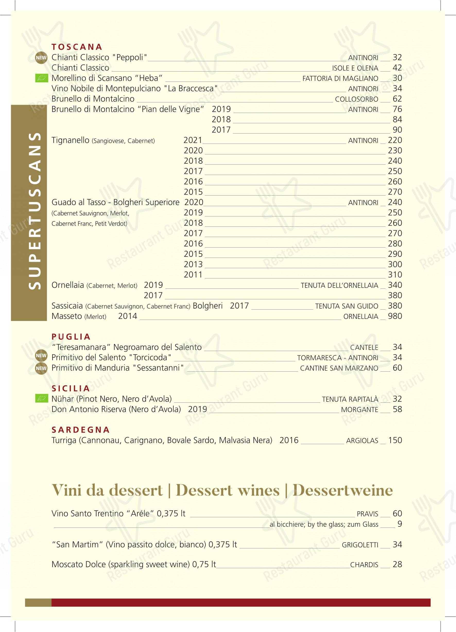 菜单 per Ristorante Pizzeria Leon D'oro Riva ristorante