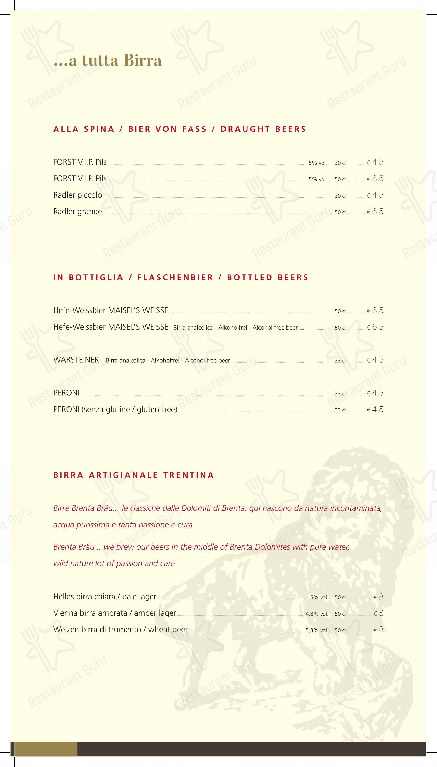 Ristorante Pizzeria Leon D'oro Riva in Riva del Garda - Menu