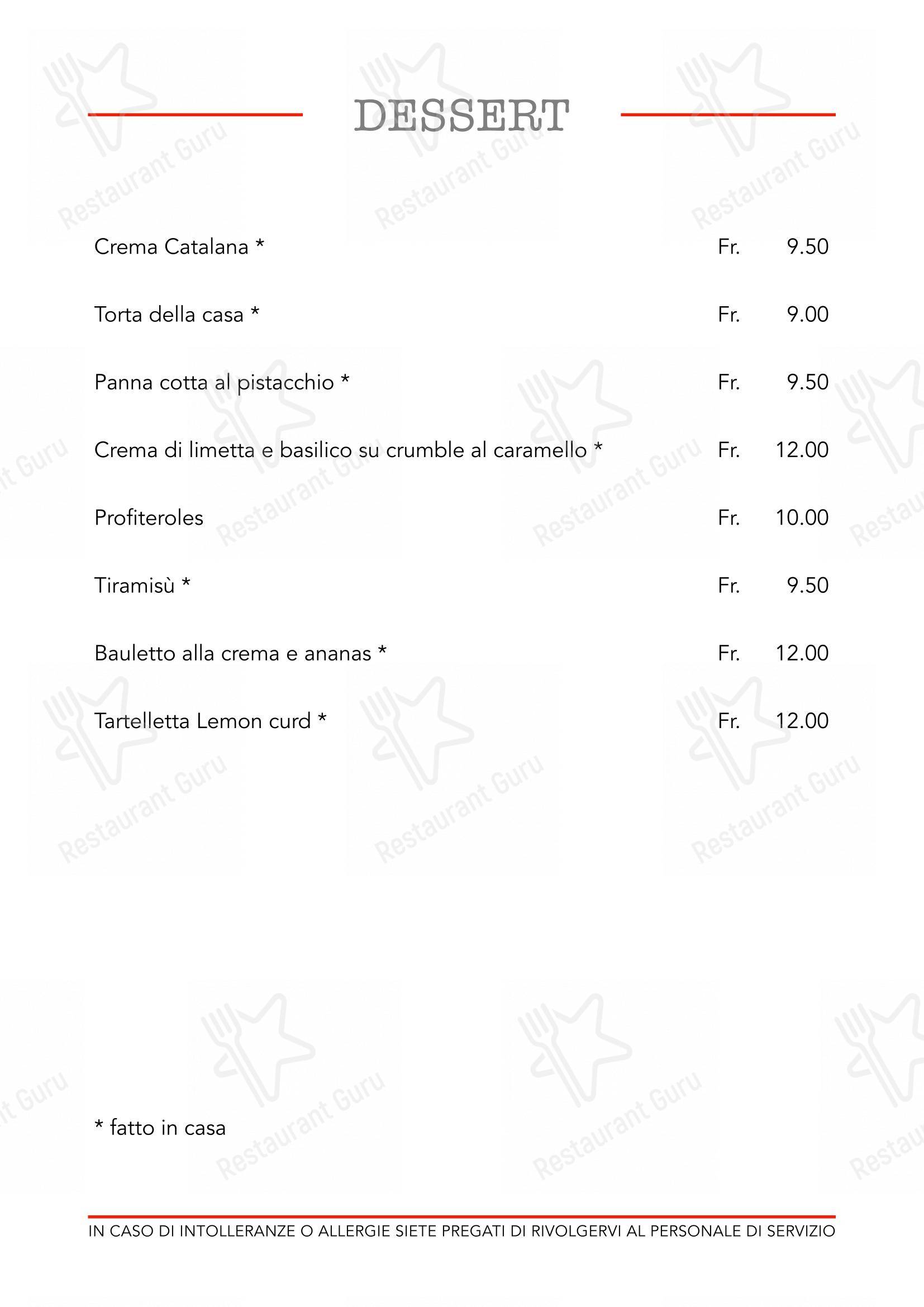 Ristorante Pizzeria Origlio da Manu in Origlio - Menu