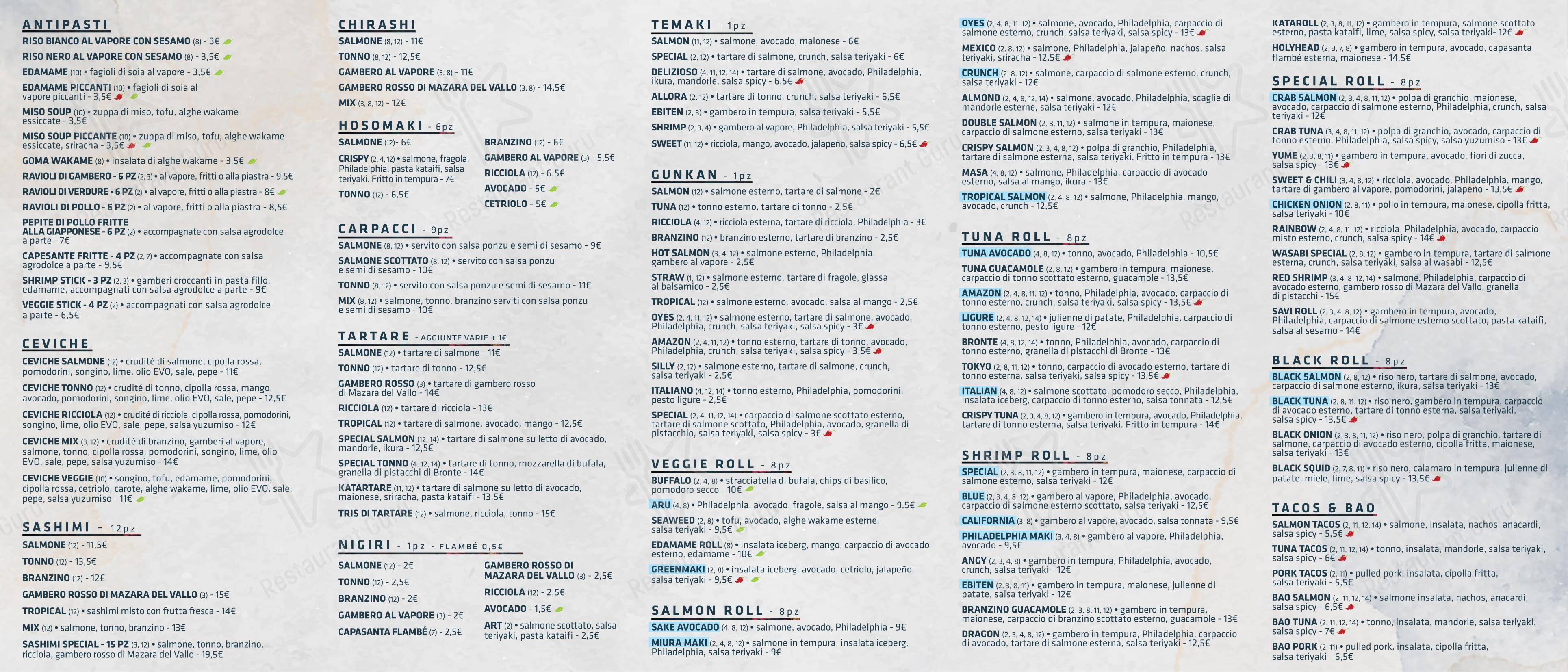 Menu per Shabu Monza in Monza