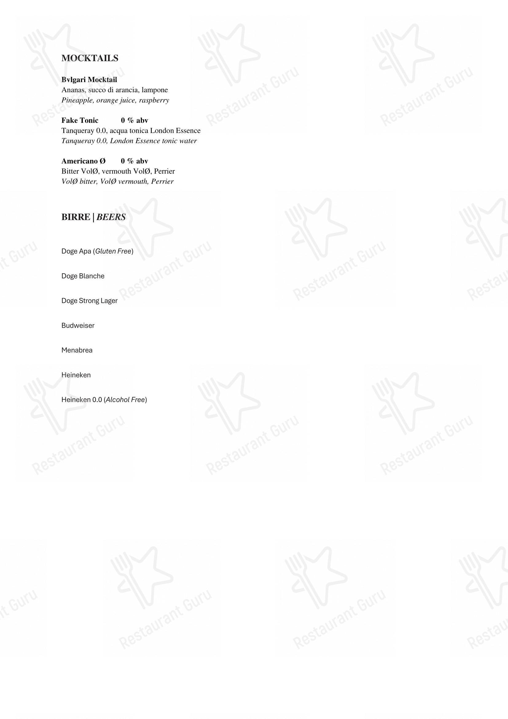 Menu bar per Il Caffè pub & bar