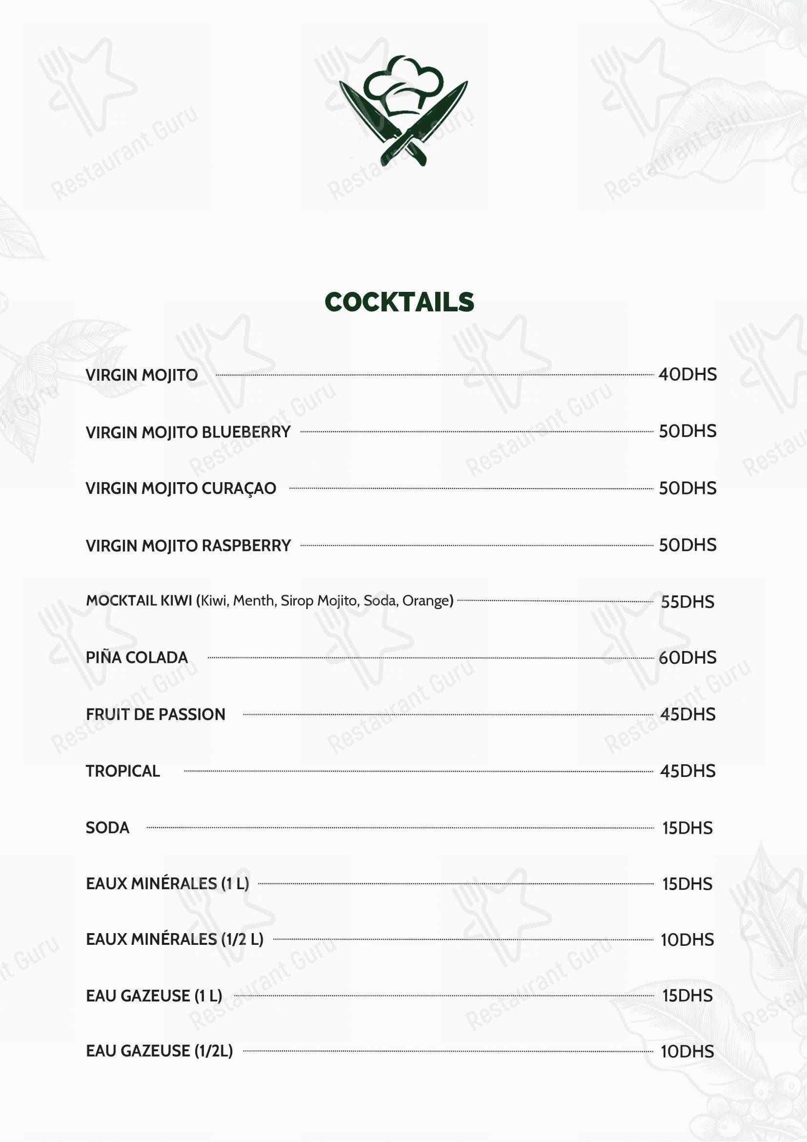 Terre et Mer dans Labourse - Menu