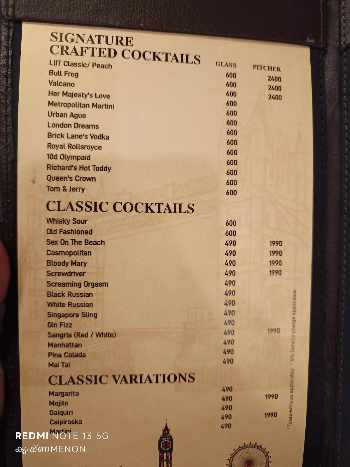 10 Downing Street - Begumpet menu