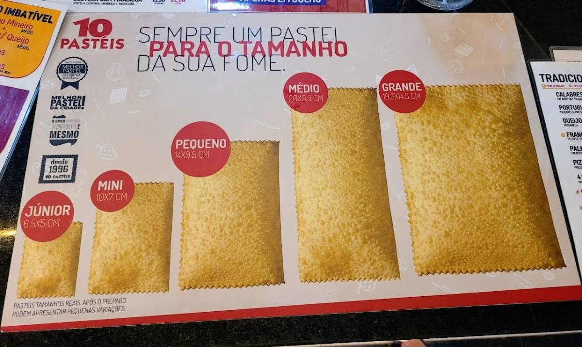 10 Pastéis cardápio