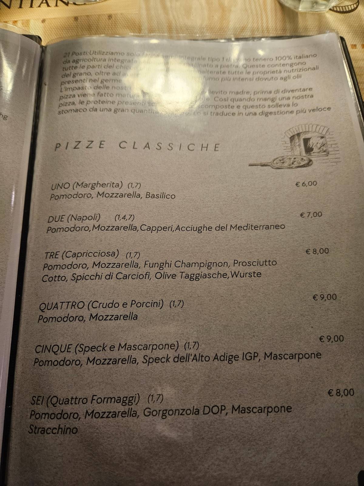 Menu di 21 Posti 