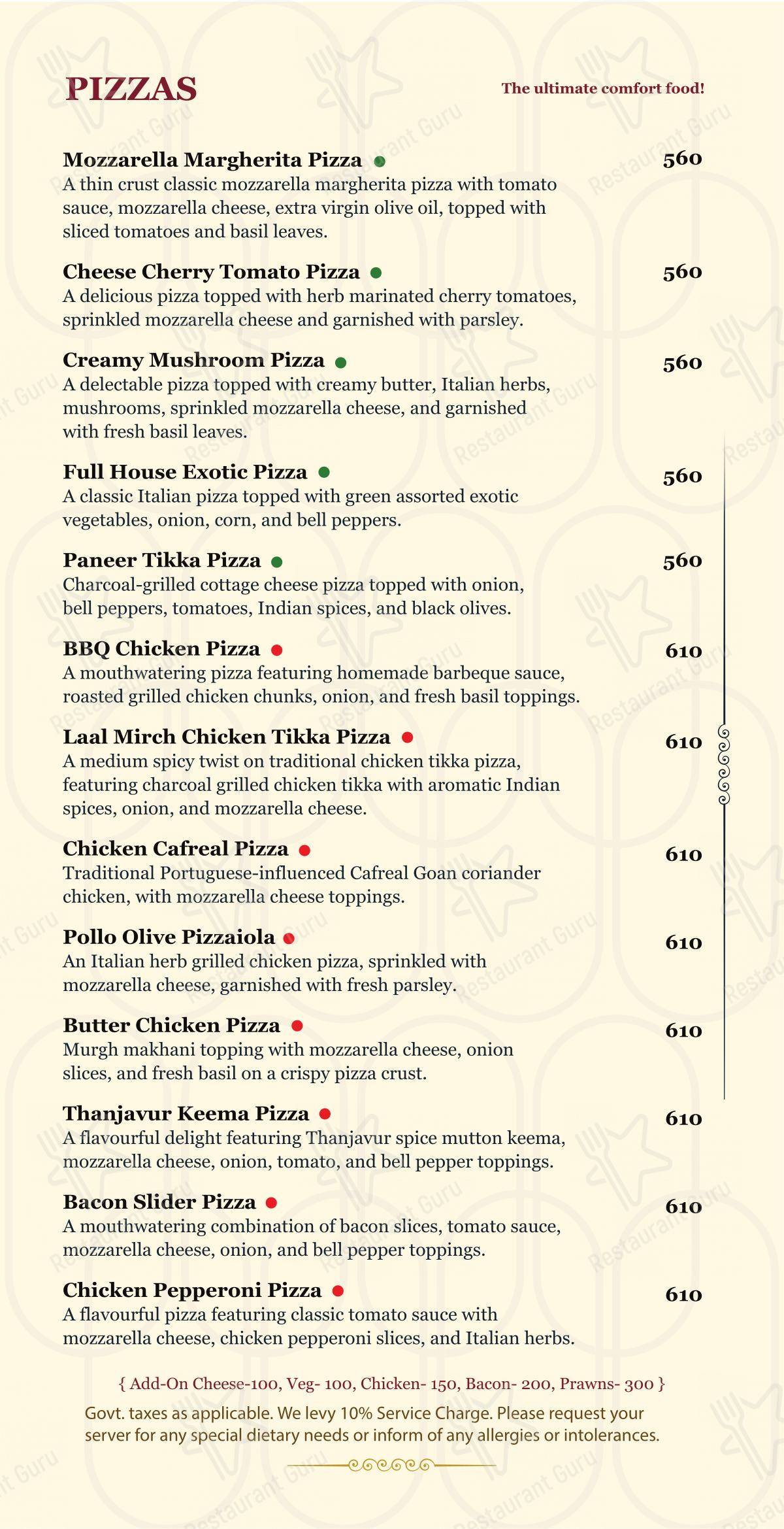 24K Kraft Brewzz Fine Dine Restaurant Taproom Lounge Bar in Pune - Menu