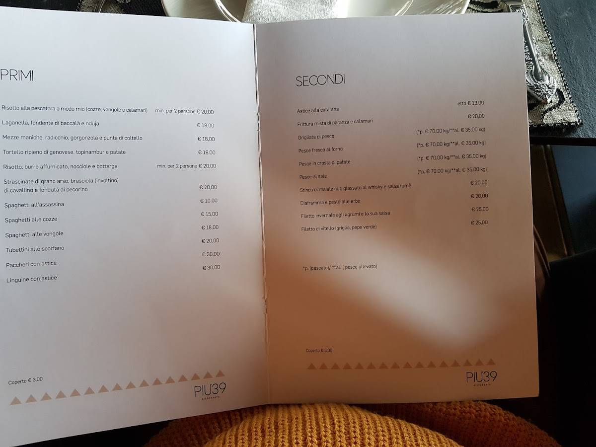 Menu di +39 Ristorante 