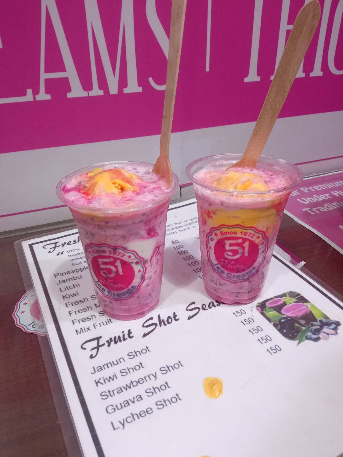 51 Rainbow Ice Cream menu