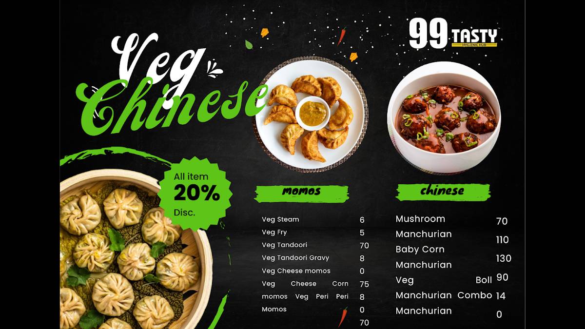 99 Tasty Hub (Bilimora) menu