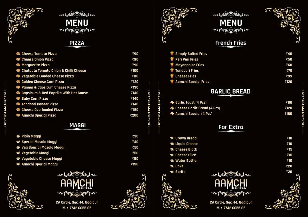 AAMCHI MUMBAI Vadapav Centre menu