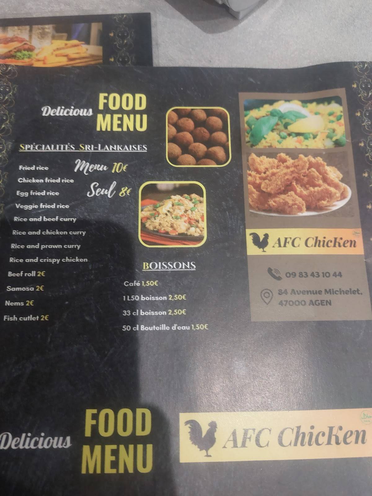 Menu de AFC CHICKEN